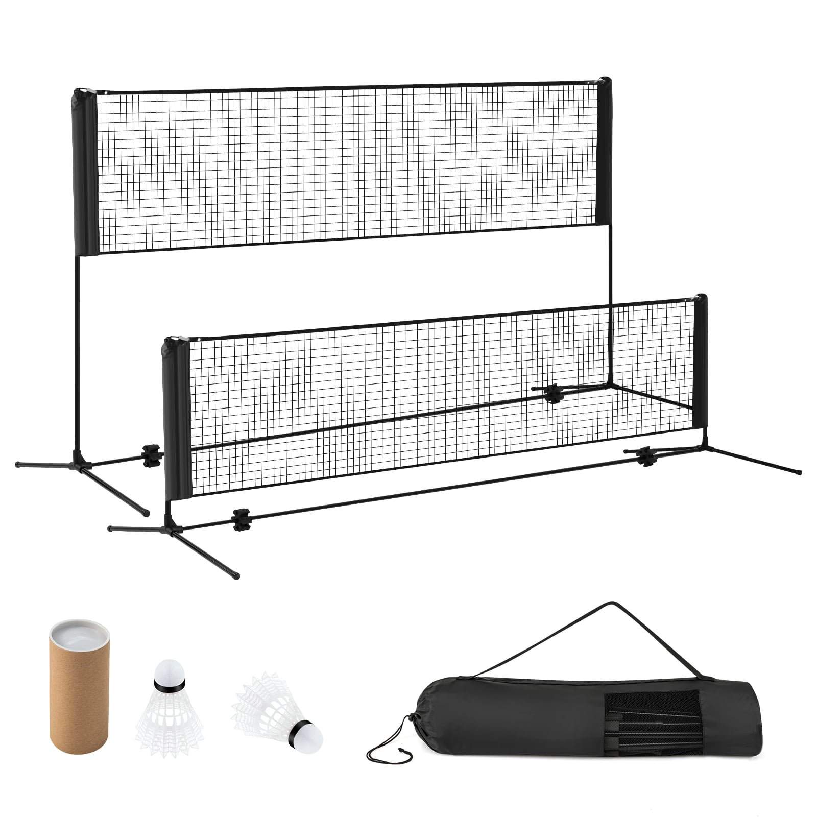 Justerbart udendørs badmintonnetsæt med stativ