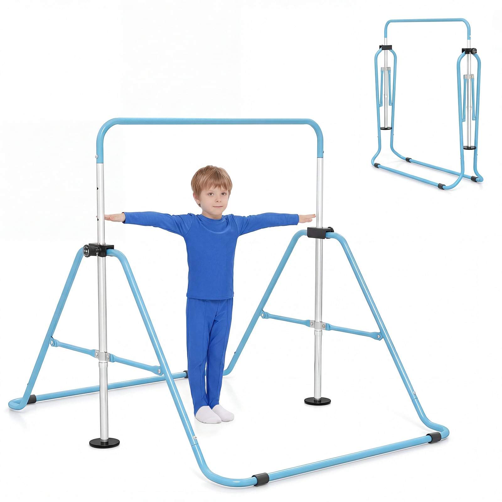 Justerbar gymnastikstång för barn 90-130 cm – Hopfällbar, Blå | Hem & Hobby | Pryloteket