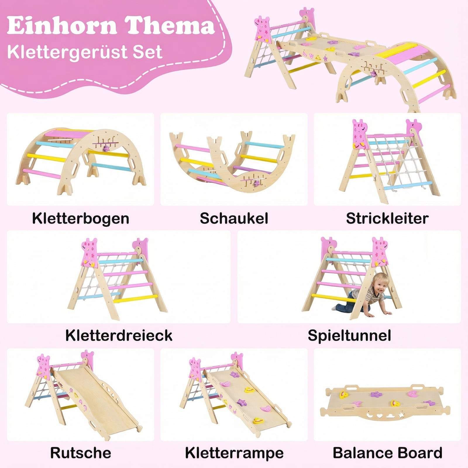 Montessori træklatresæt med rampe og vippe