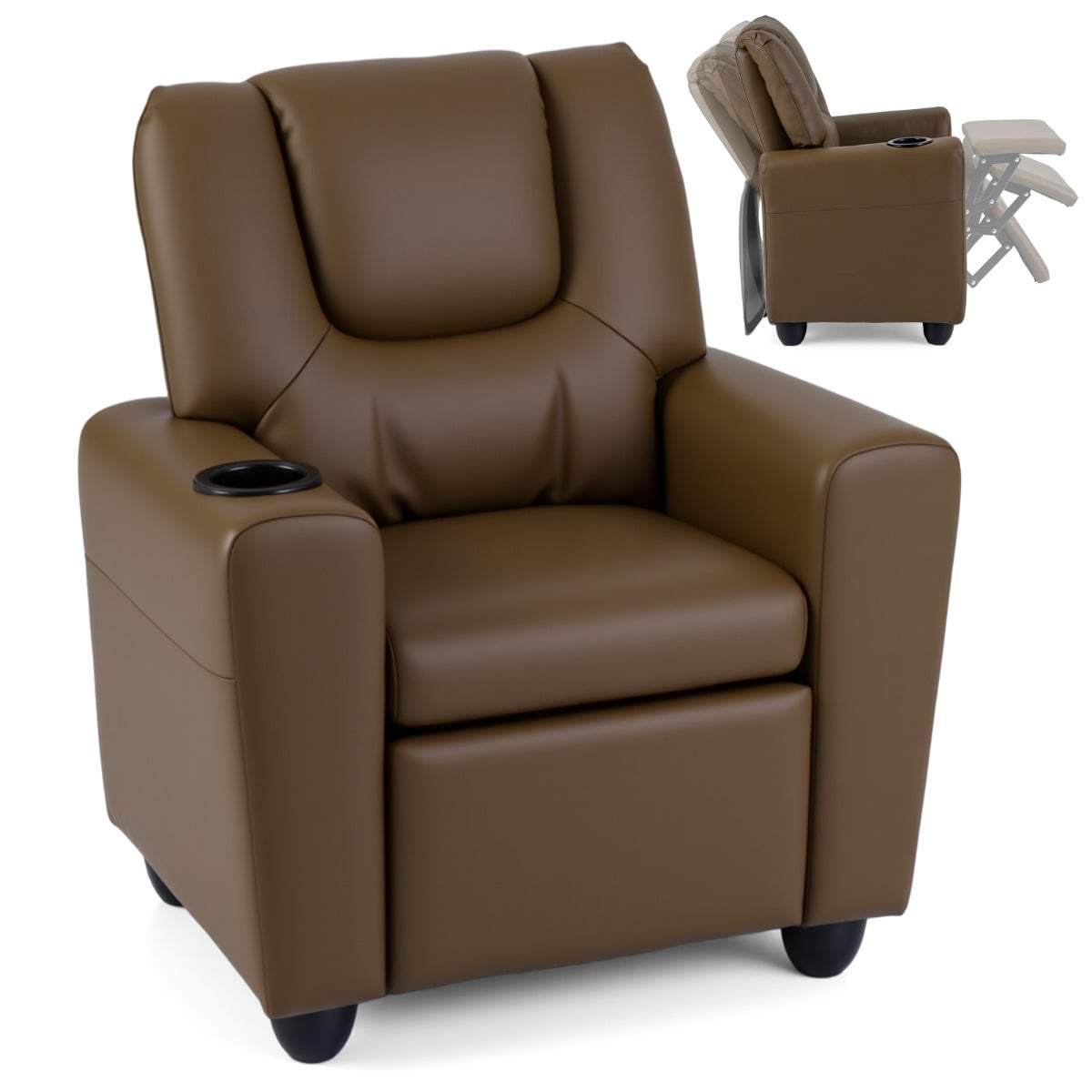 Børnelænestol med justerbar ryglæn og fodstøtte