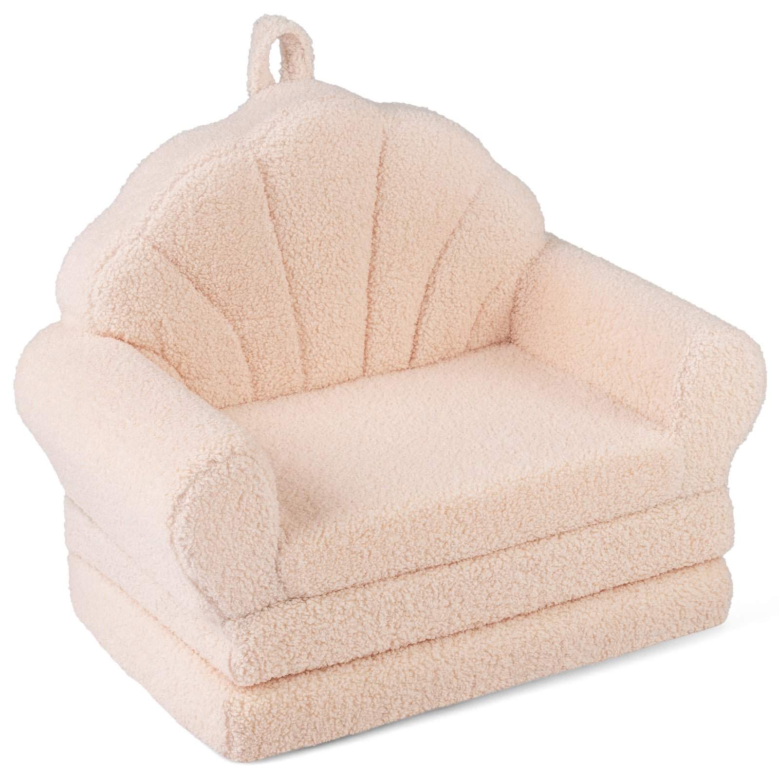 2-i-1 børnesofa – blød teddyfleece, nem at rengøre