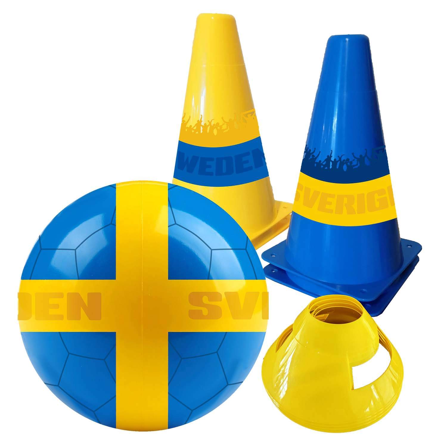 Fotbollsset med boll och koner – Sweden Design | Hem & Hobby | Pryloteket