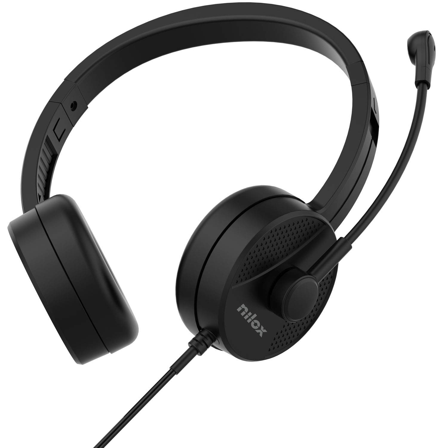 USB-headset med mikrofon – On-Ear, Plug & Play billede