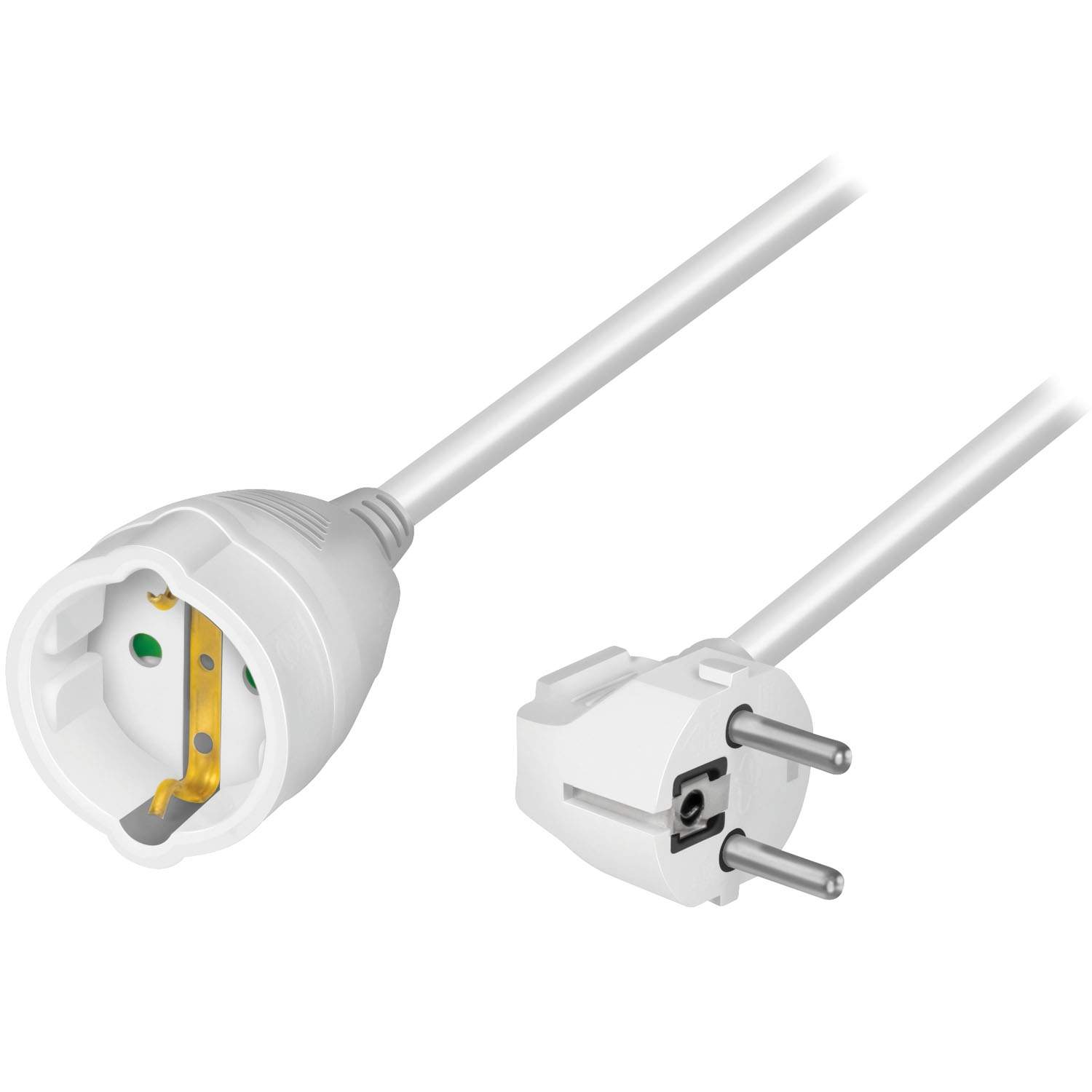 Jordet indendørs forlængerkabel, 10m, hvid billede