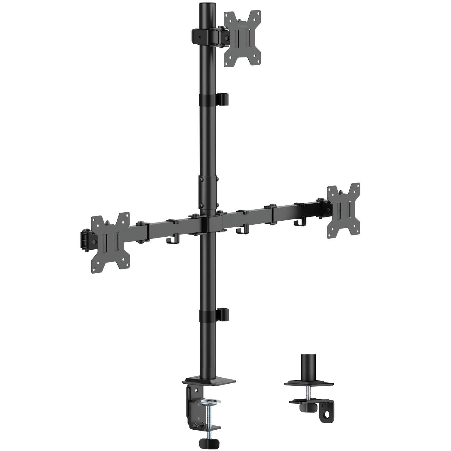 Triple Monitor Mount 17-32" Justerbare Arme, Sort billede