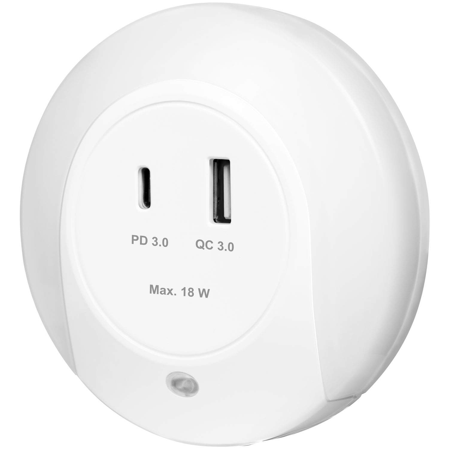 LED-natlampe med skumringssensor og 18W oplader billede