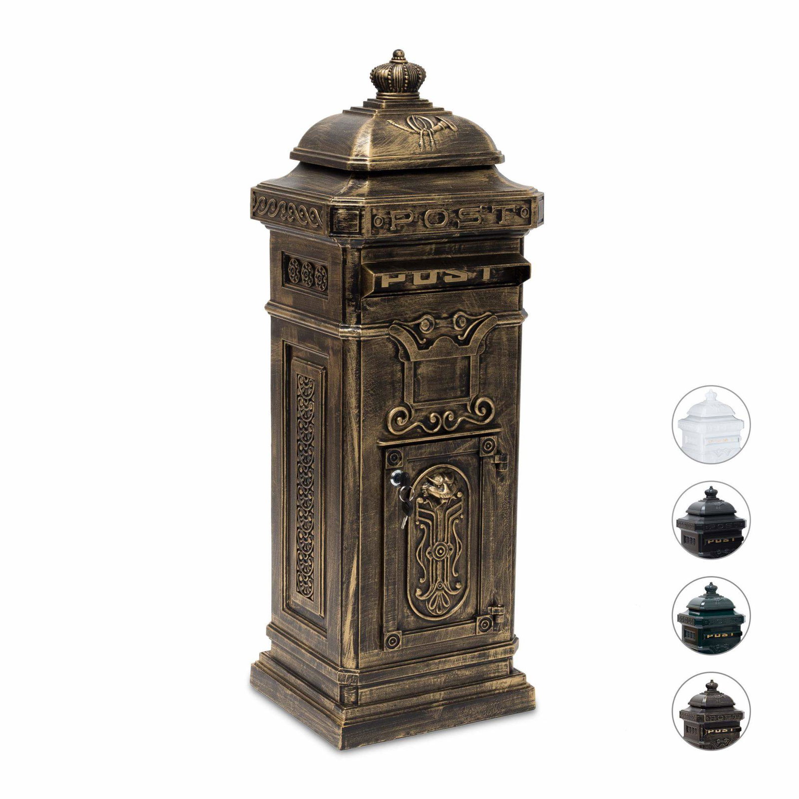 Postkasse i støbt aluminium i antik stil – vejrbestandig