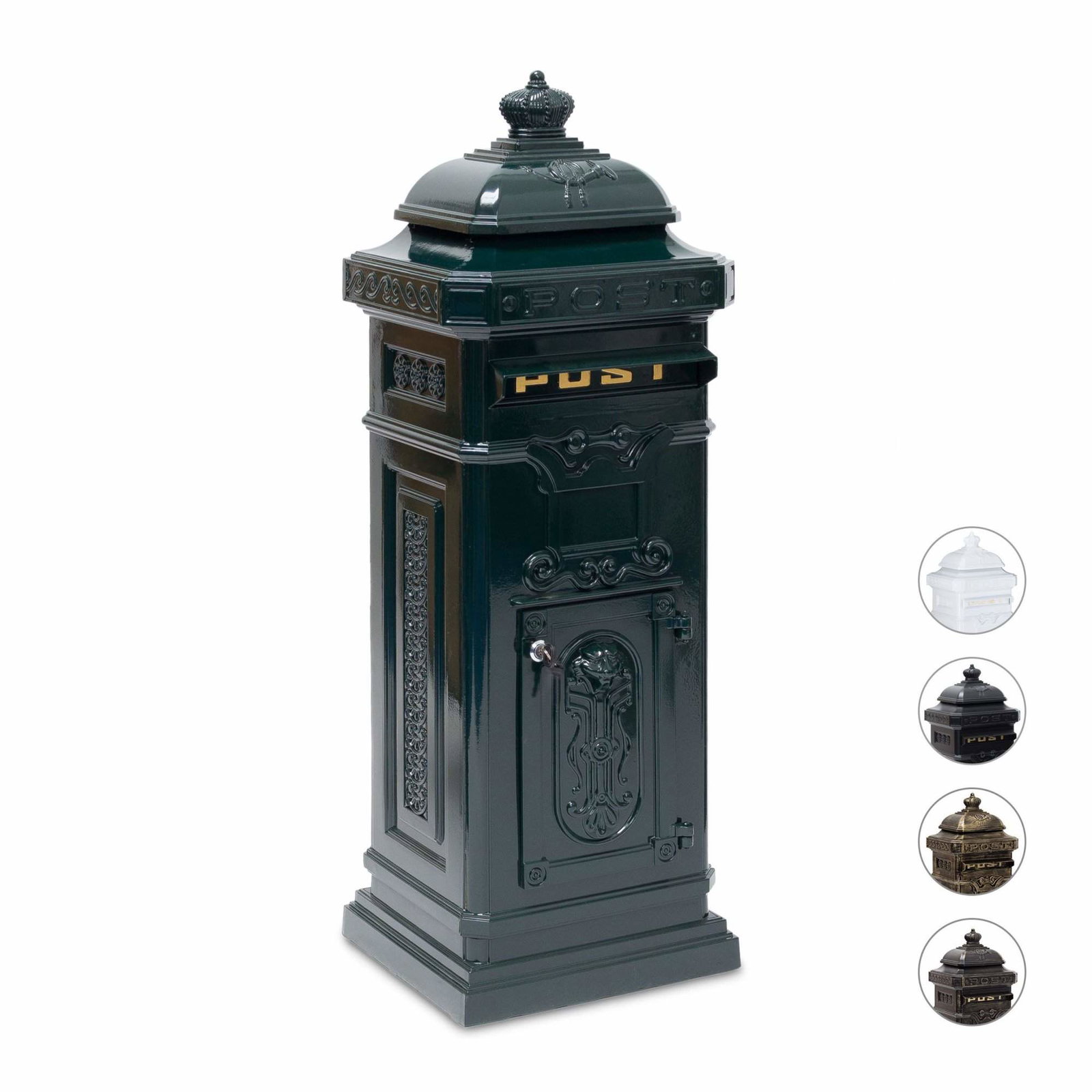 Fritstående postkasse i antik stil – vejrbestandig, aflåselig
