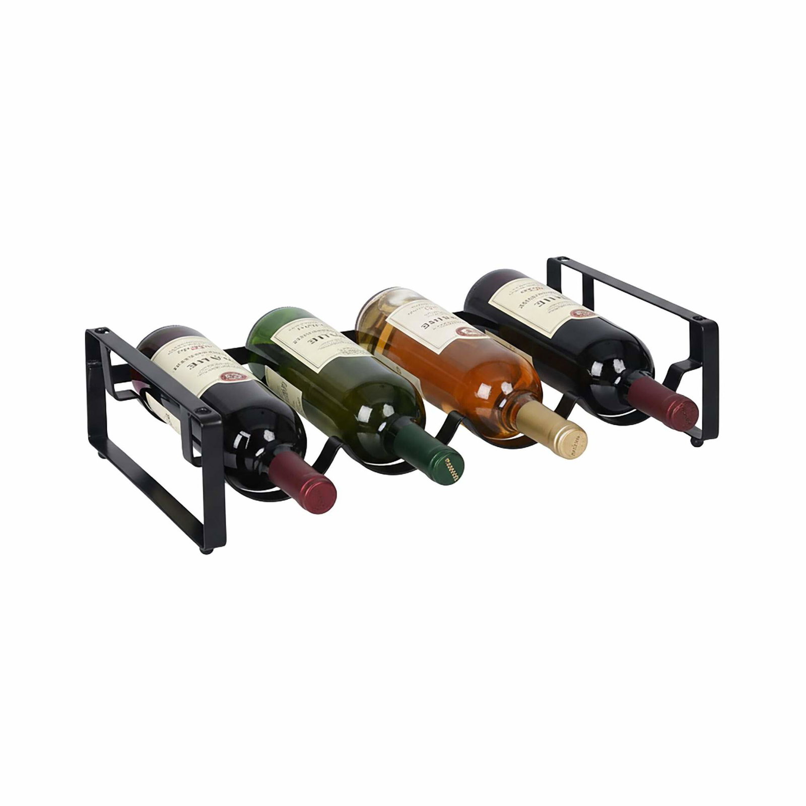 Stabelbar vinreol i jern – sort, plads til 6 flasker