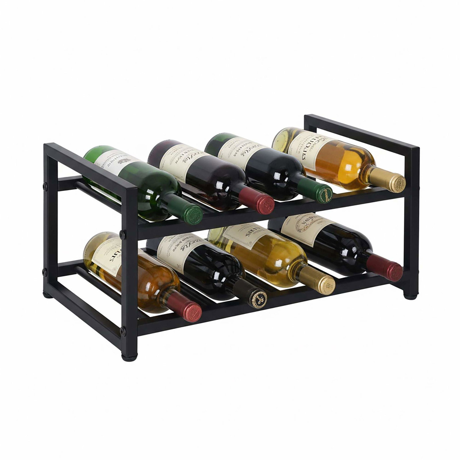 Metalvinreol til 8 flasker – Elegant udstilling