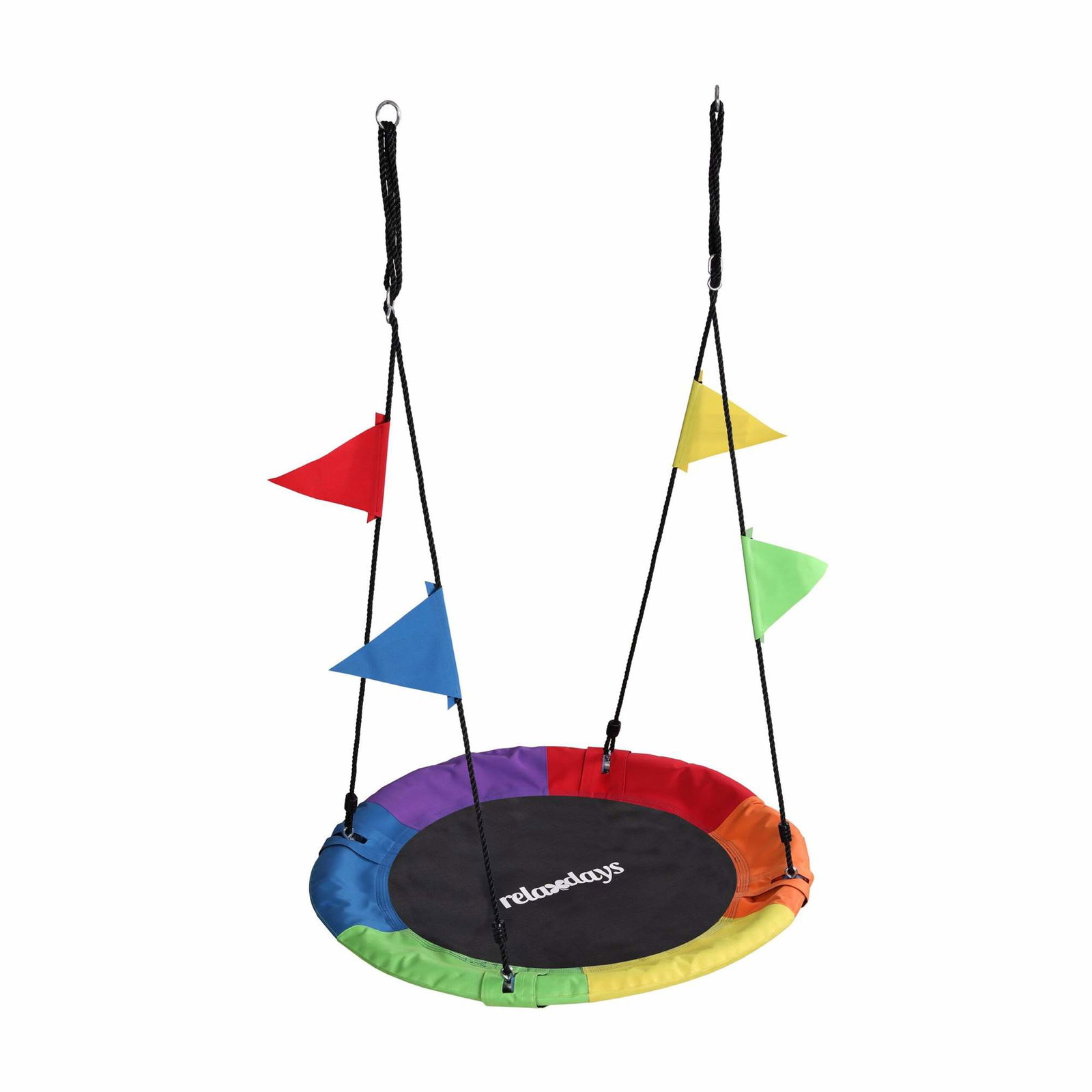 Børns runde redegynge med farverige vimpler