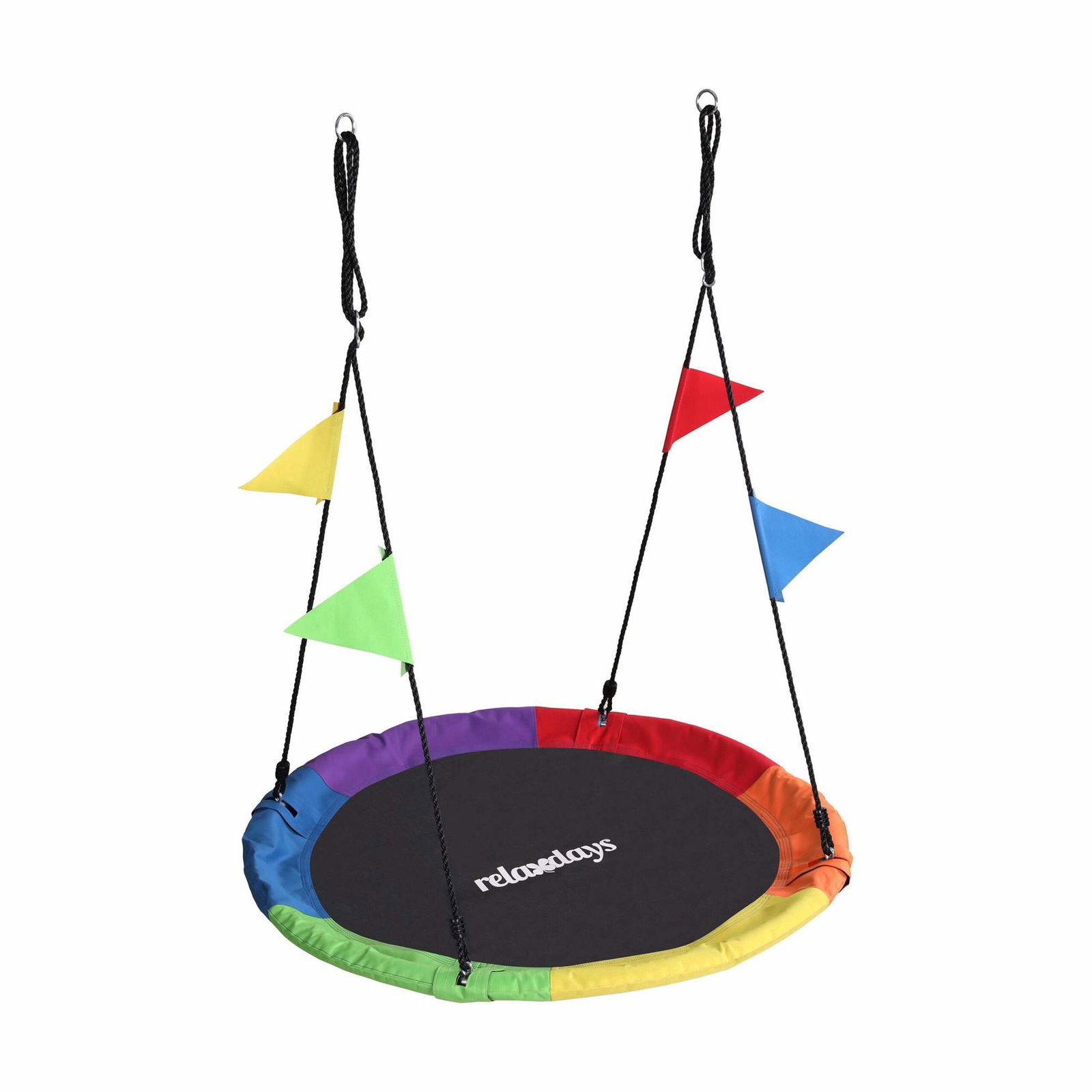 Børns runde redegynge med farverige vimpler