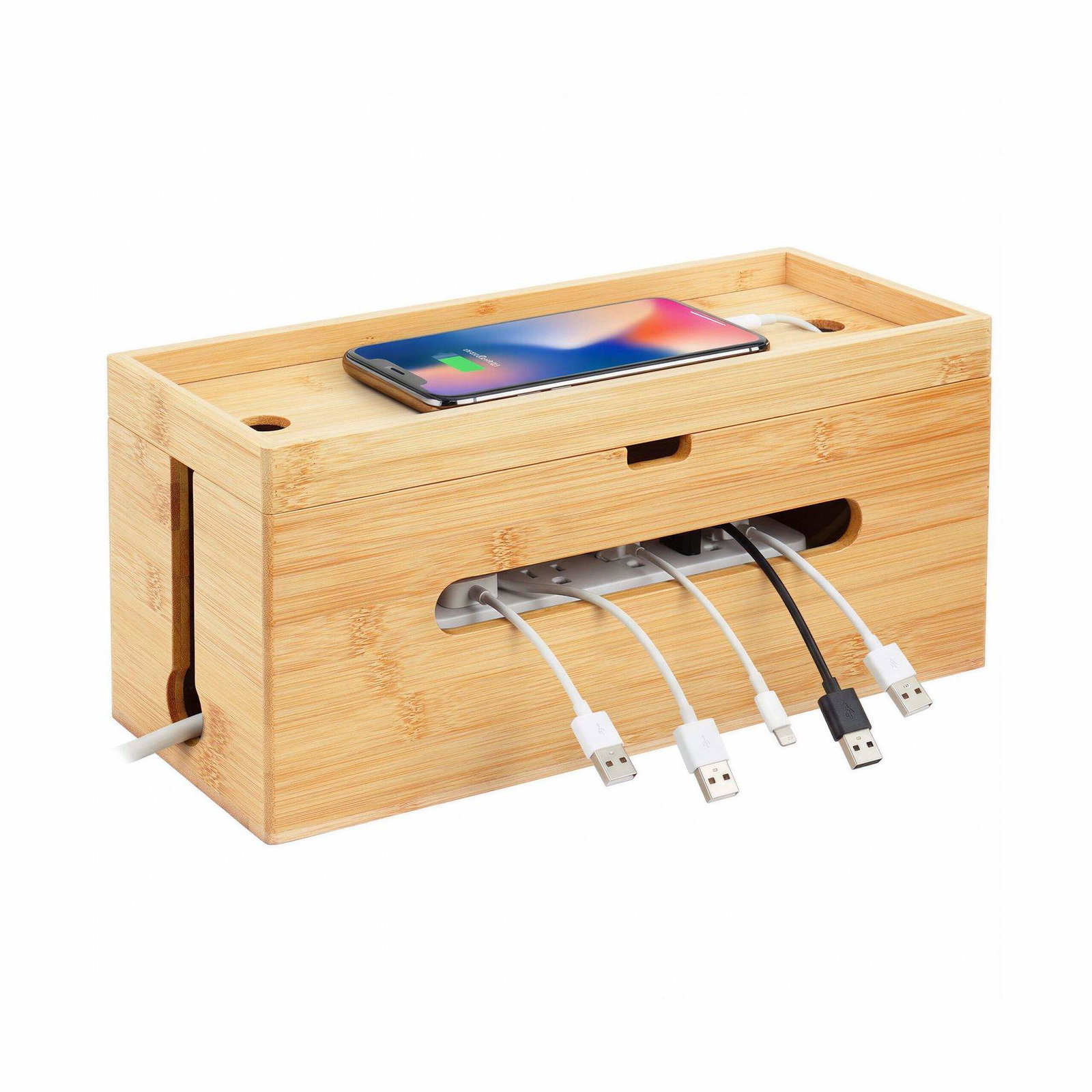 Bambus kabelhåndteringsboks – passer til 6-stiks strømskinne