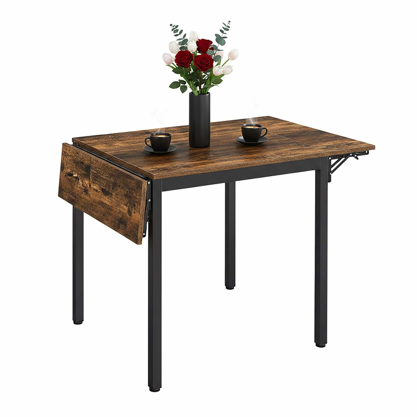 Sammenklappeligt spisebord til 2-4, pladsbesparende og udtrækkeligt