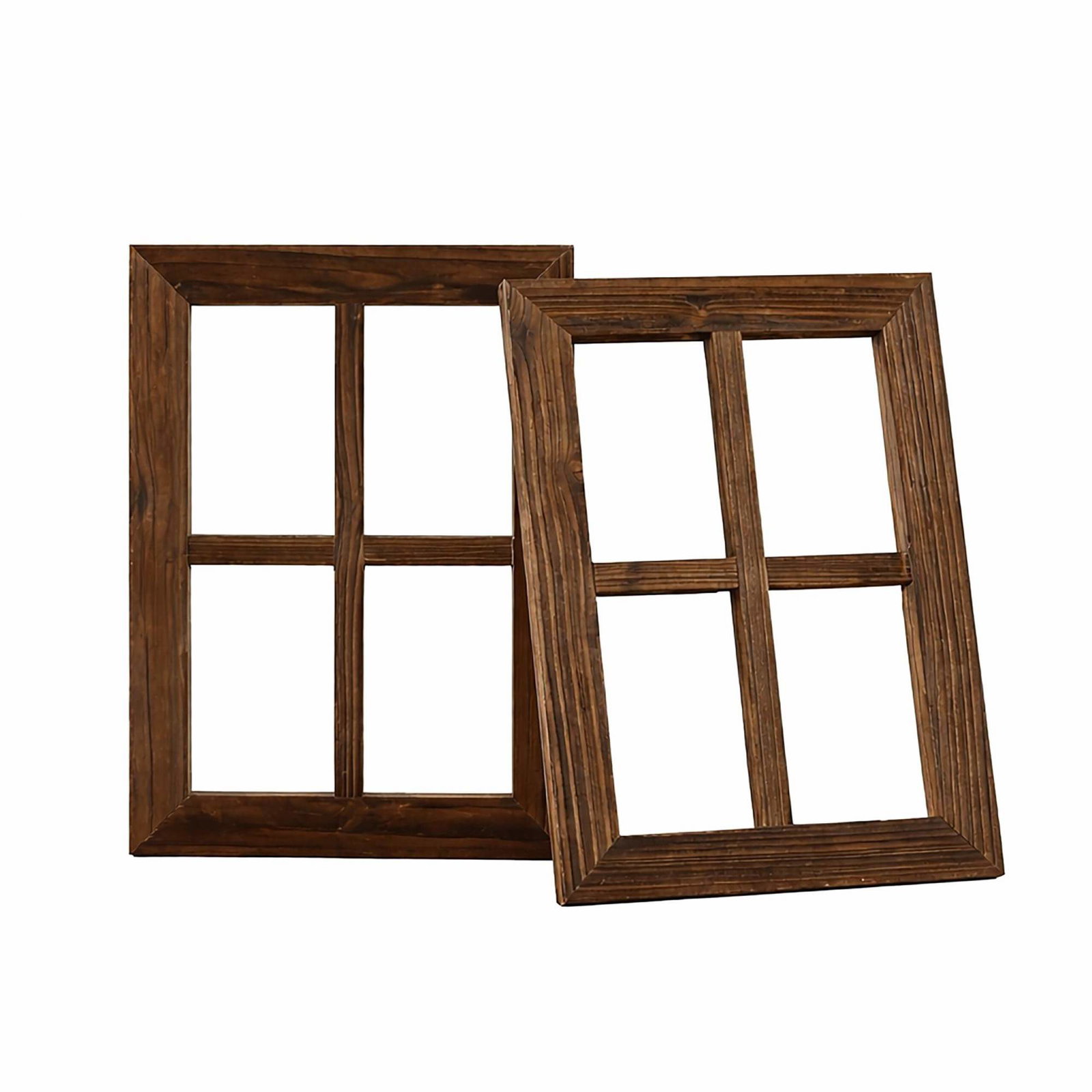 Rustikke trævinduesrammer, sæt med 2 – Vintage indretning