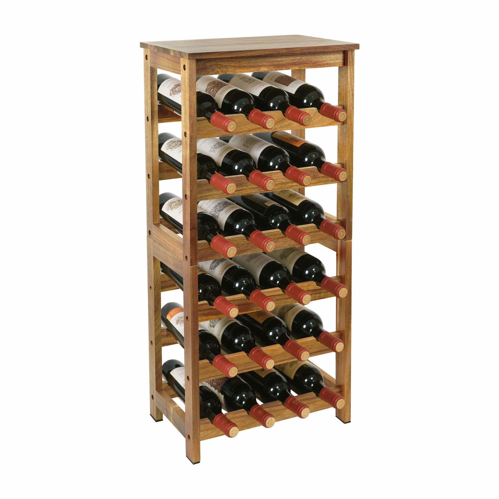 Vinreol i akacietræ – Plads til 24 flasker