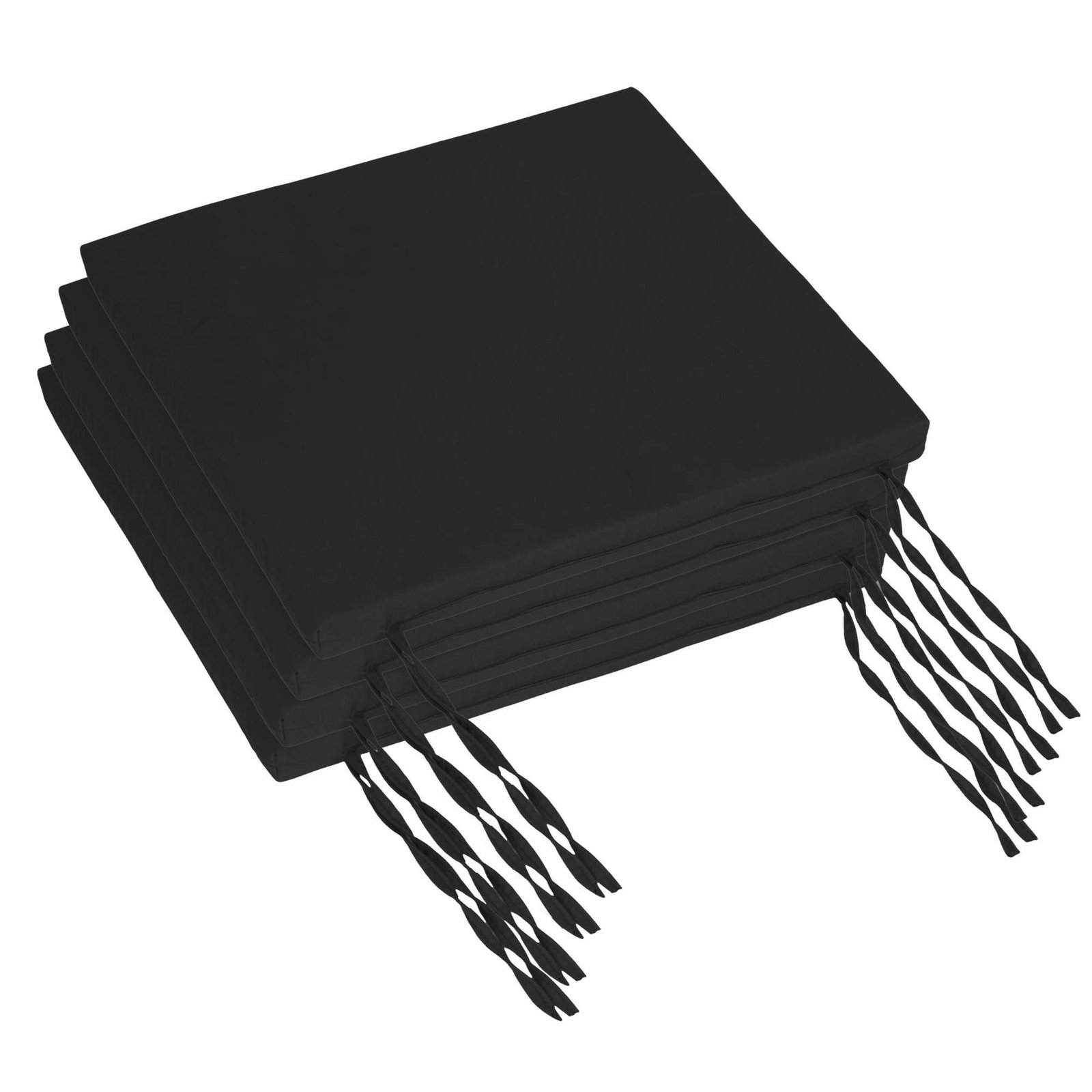 Firkantede stolehynder med bånd – sæt med 4, indendørs/udendørs