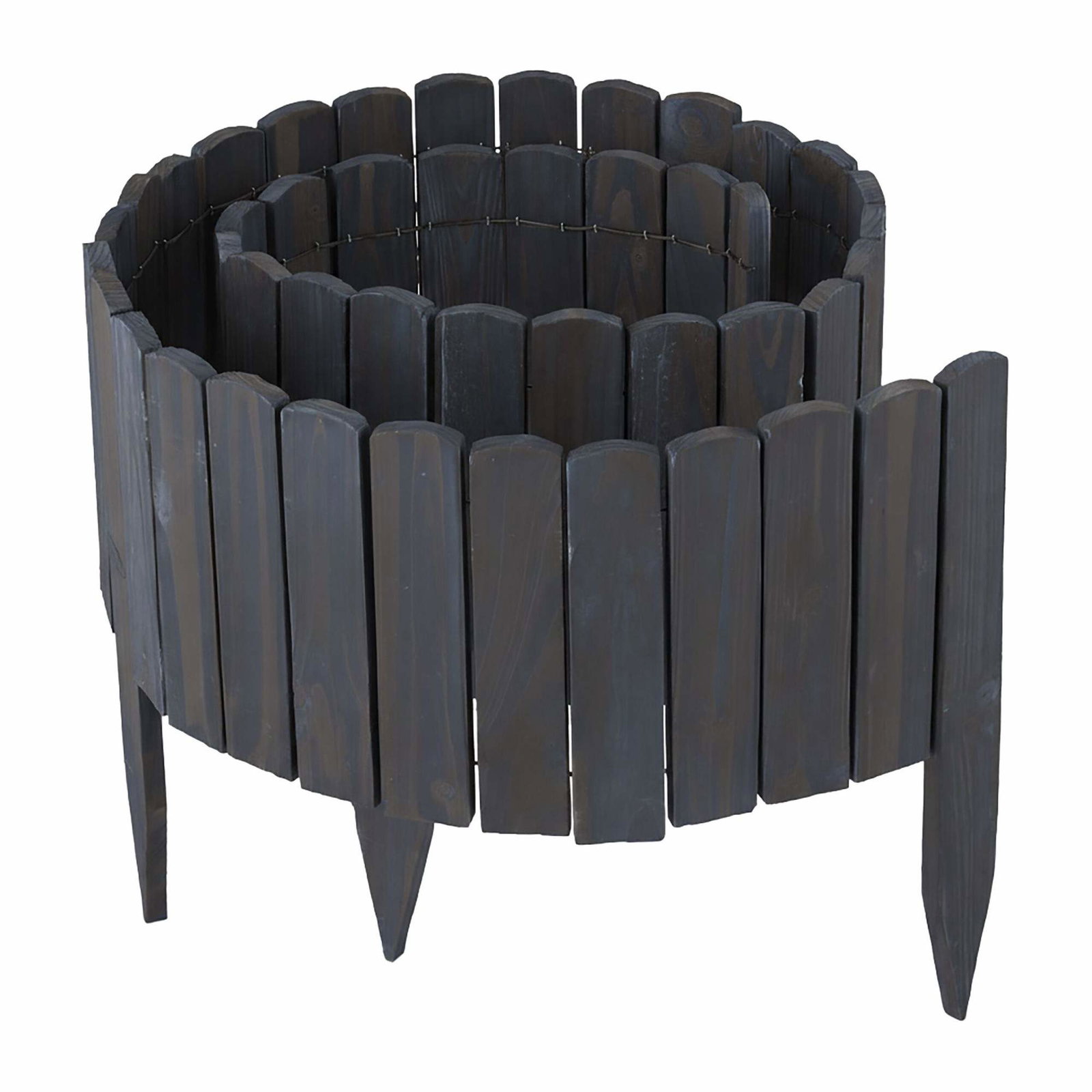 Fleksibel trækant til havebed – naturlig granfinish