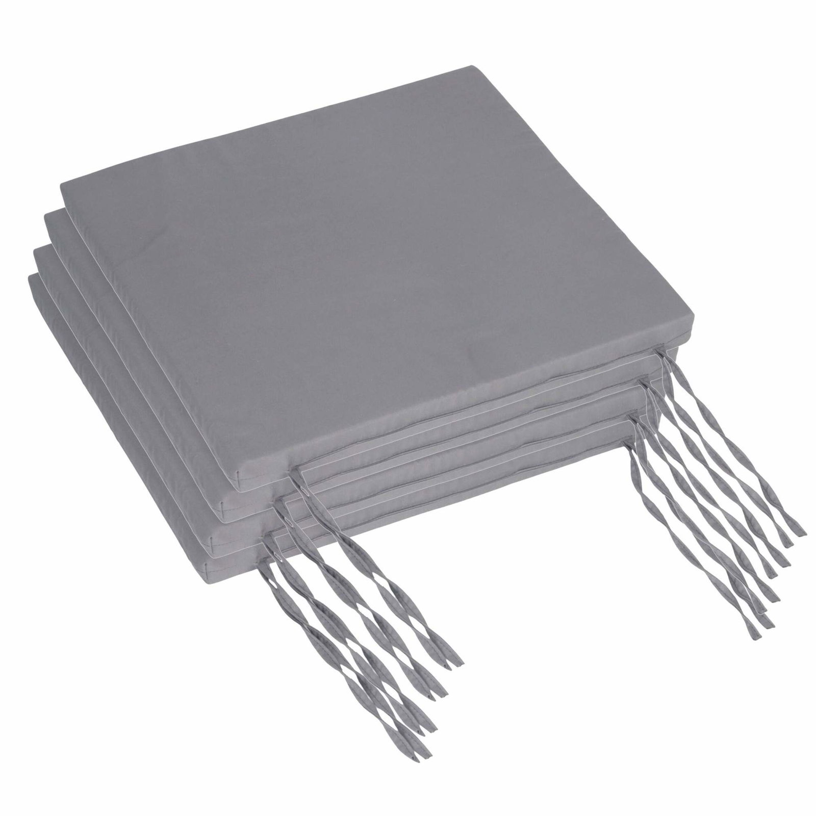 Firkantede stolehynder med bånd – sæt med 4, indendørs/udendørs