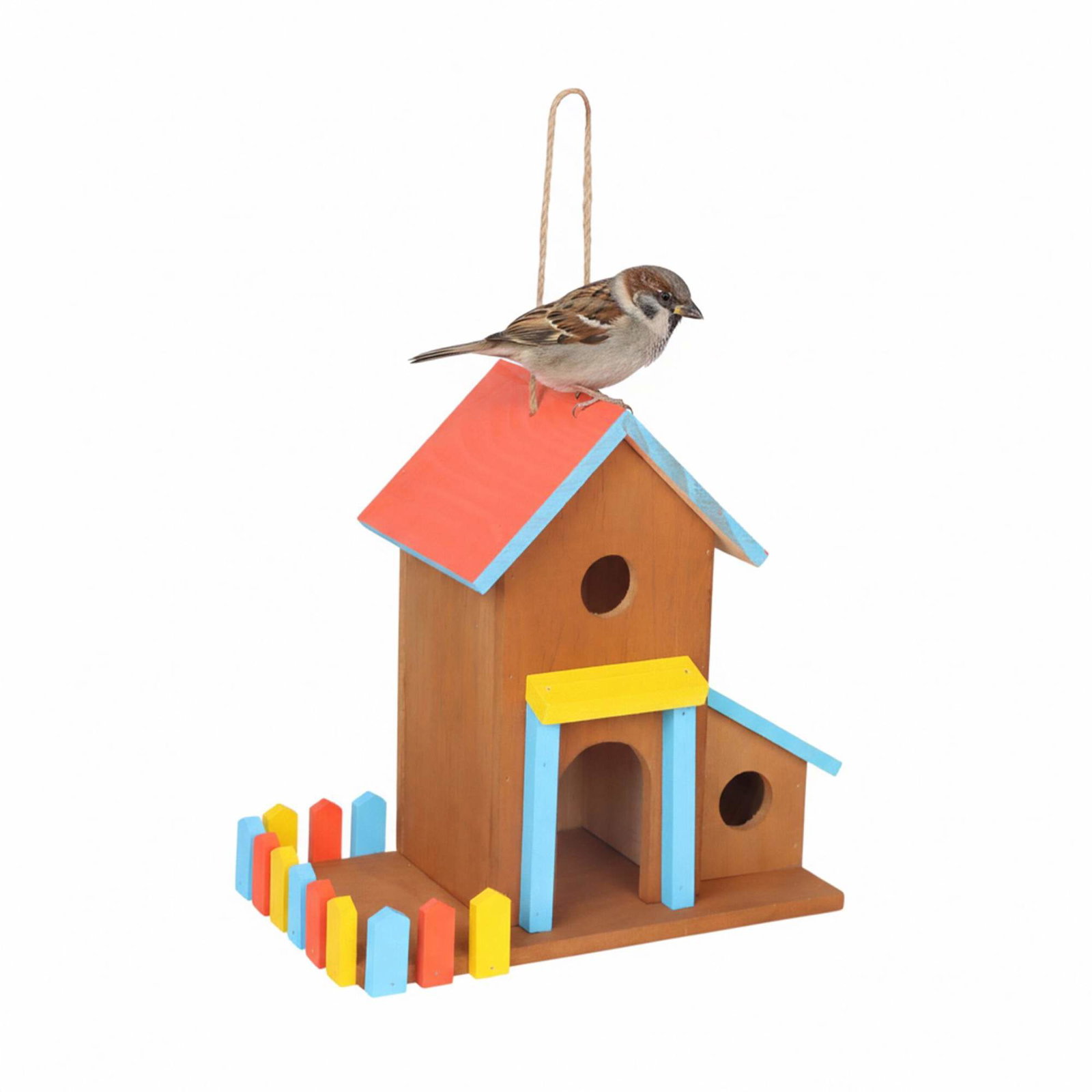 Træfuglehusfoderhus – Farverigt, dekorativt design