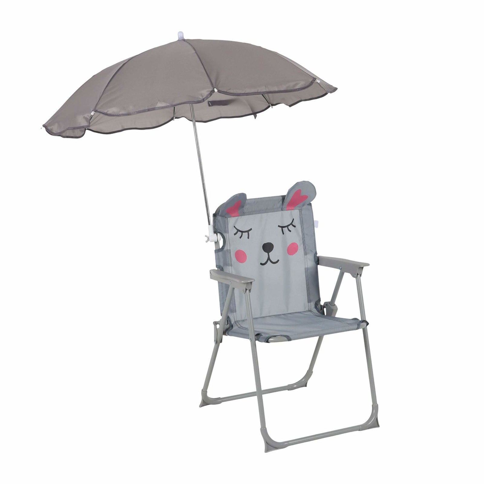 Børne klapstol med parasol – let og bærbar