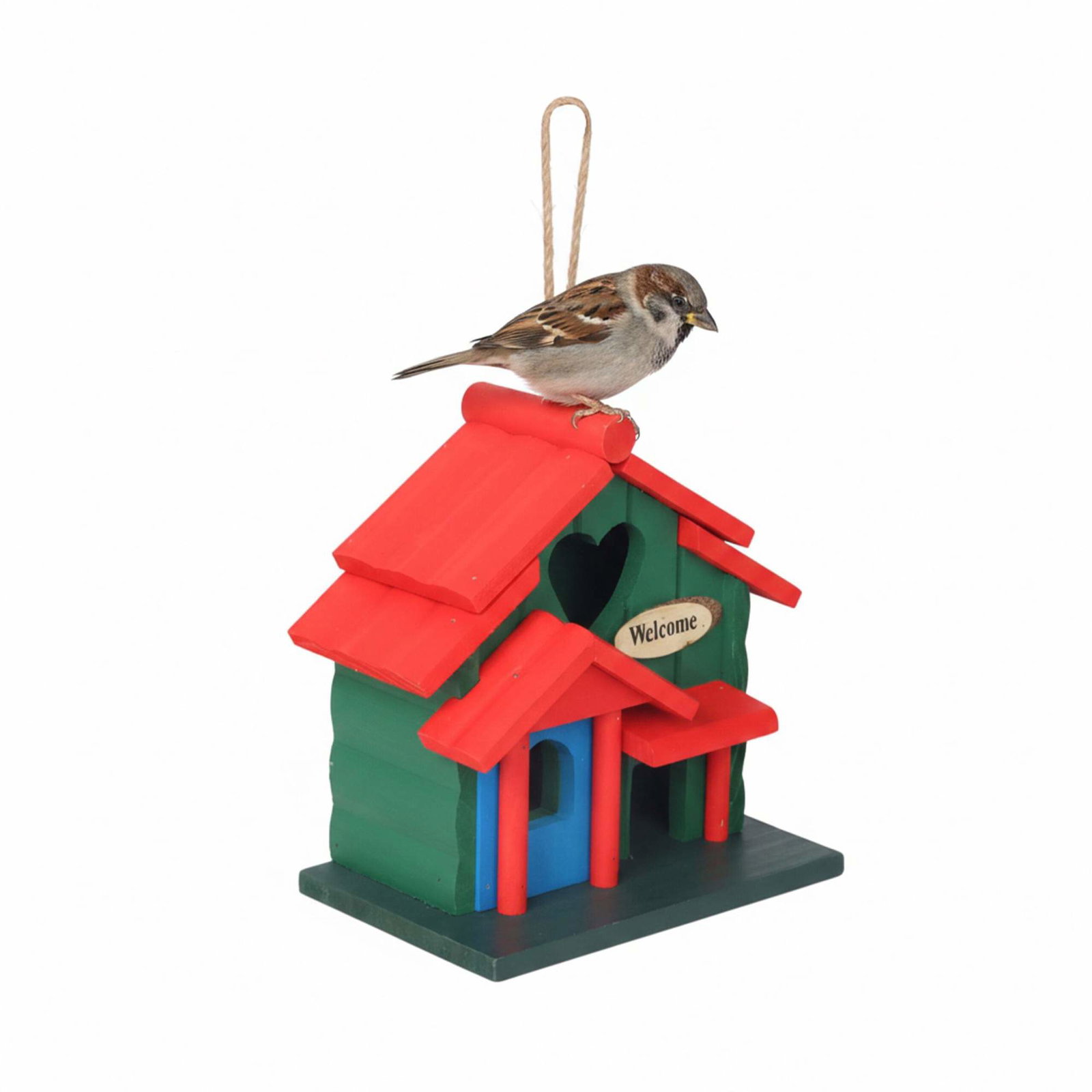 Fuglehus i landlig stil – Vejrbestandigt fyrretræ, ophængningsløkke