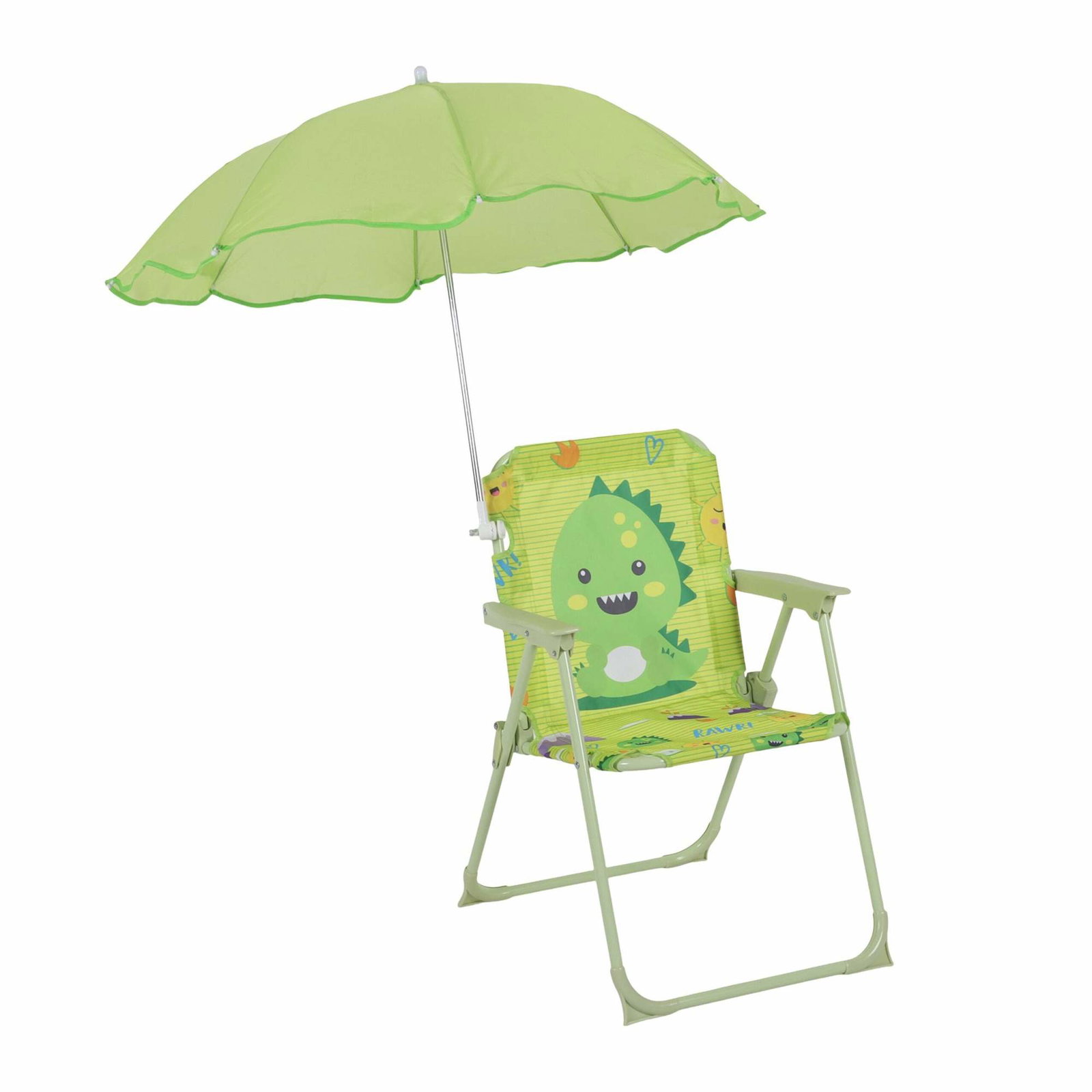 Børne klapstol med parasol – let og bærbar