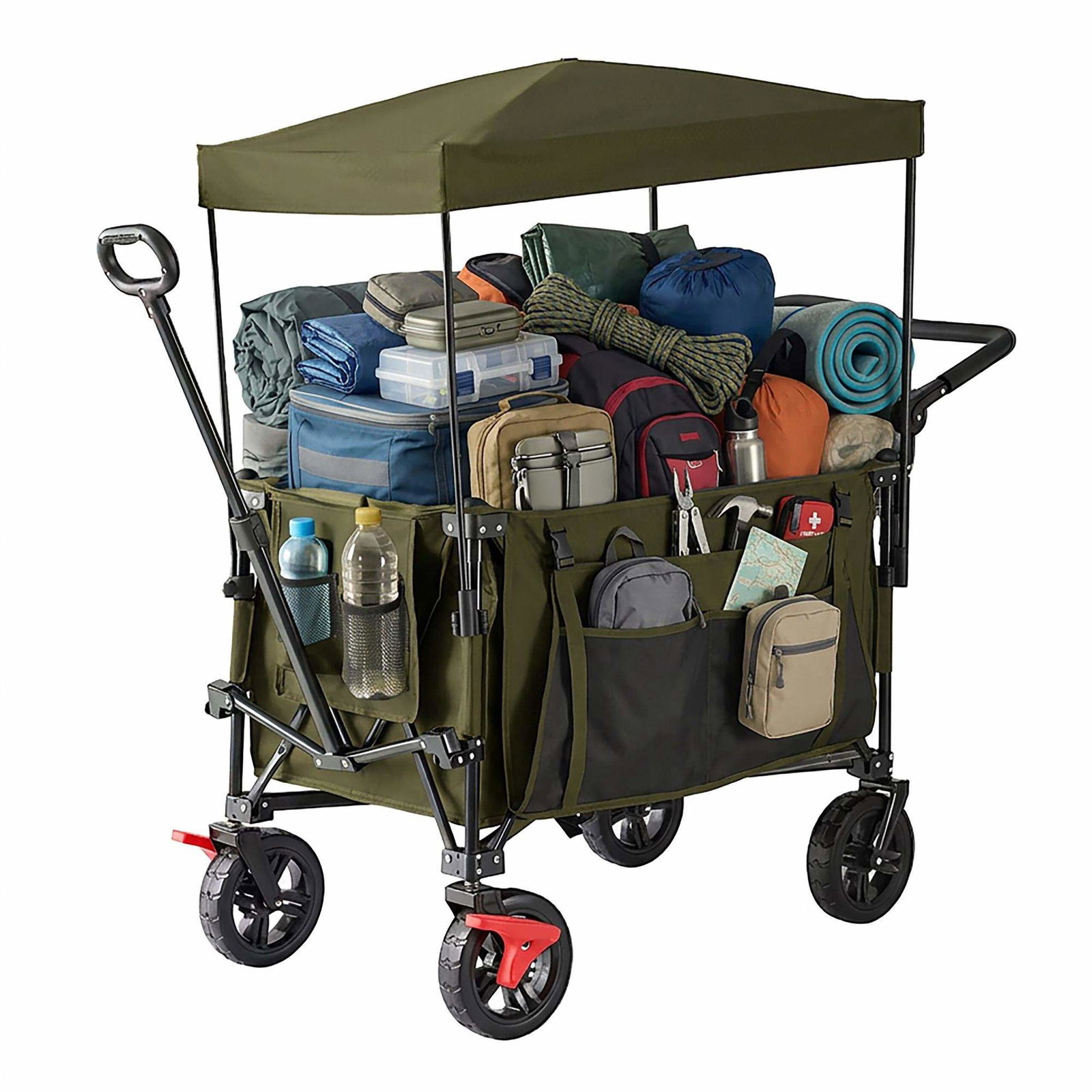 Sammenklappelig vogn med baldakin – 200 l, 150 kg kapacitet