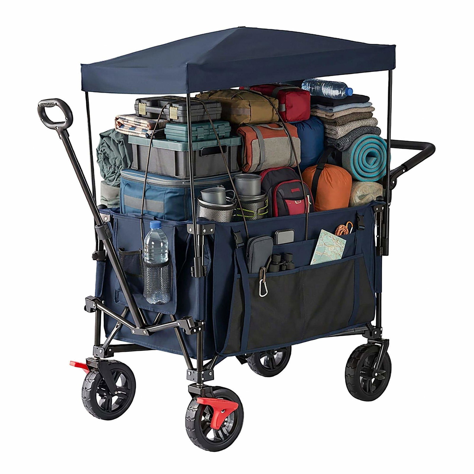Sammenklappelig vogn med baldakin – 200 l, 150 kg kapacitet
