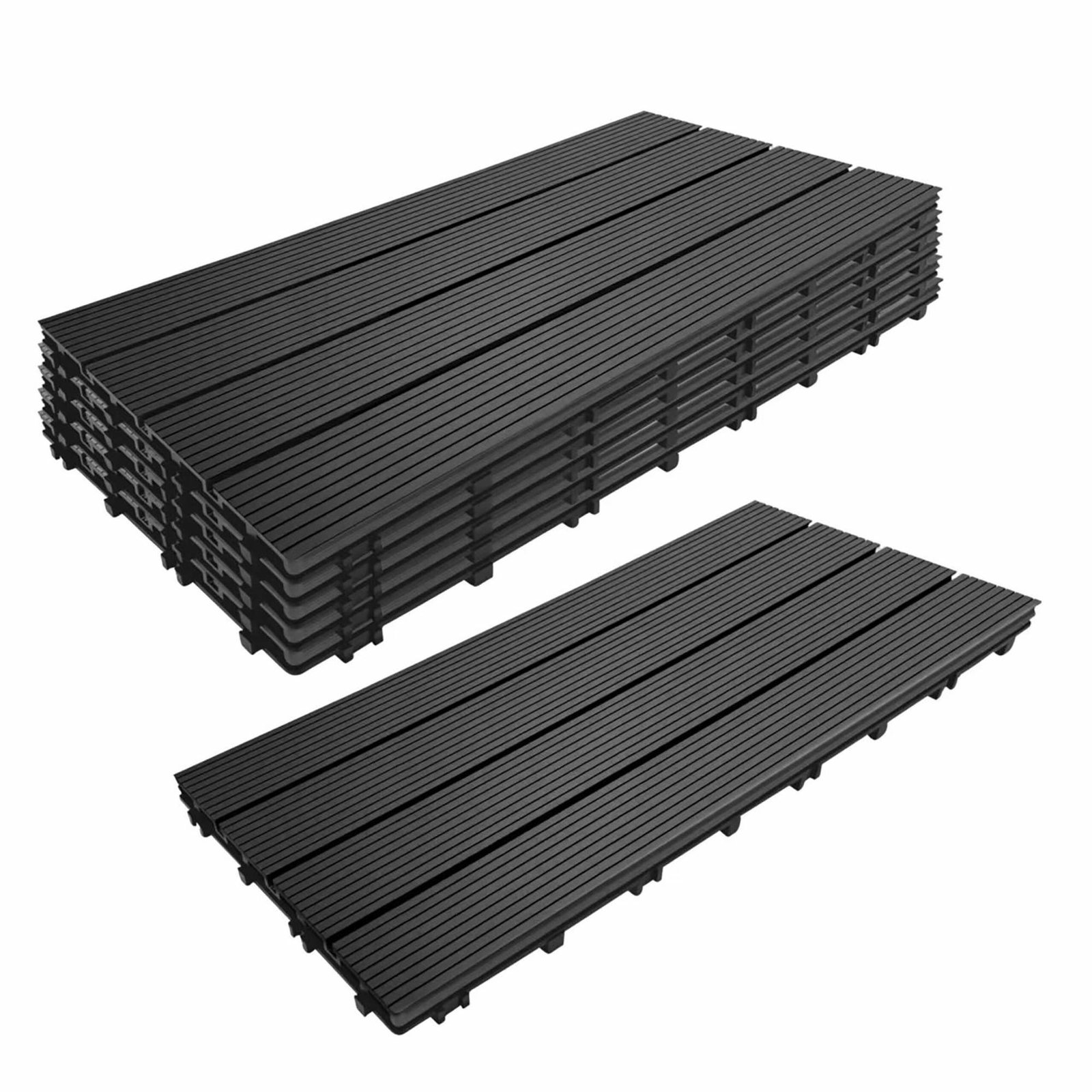 WPC-gulvfliser i sammenlåsning, 60x30 cm, træfinish