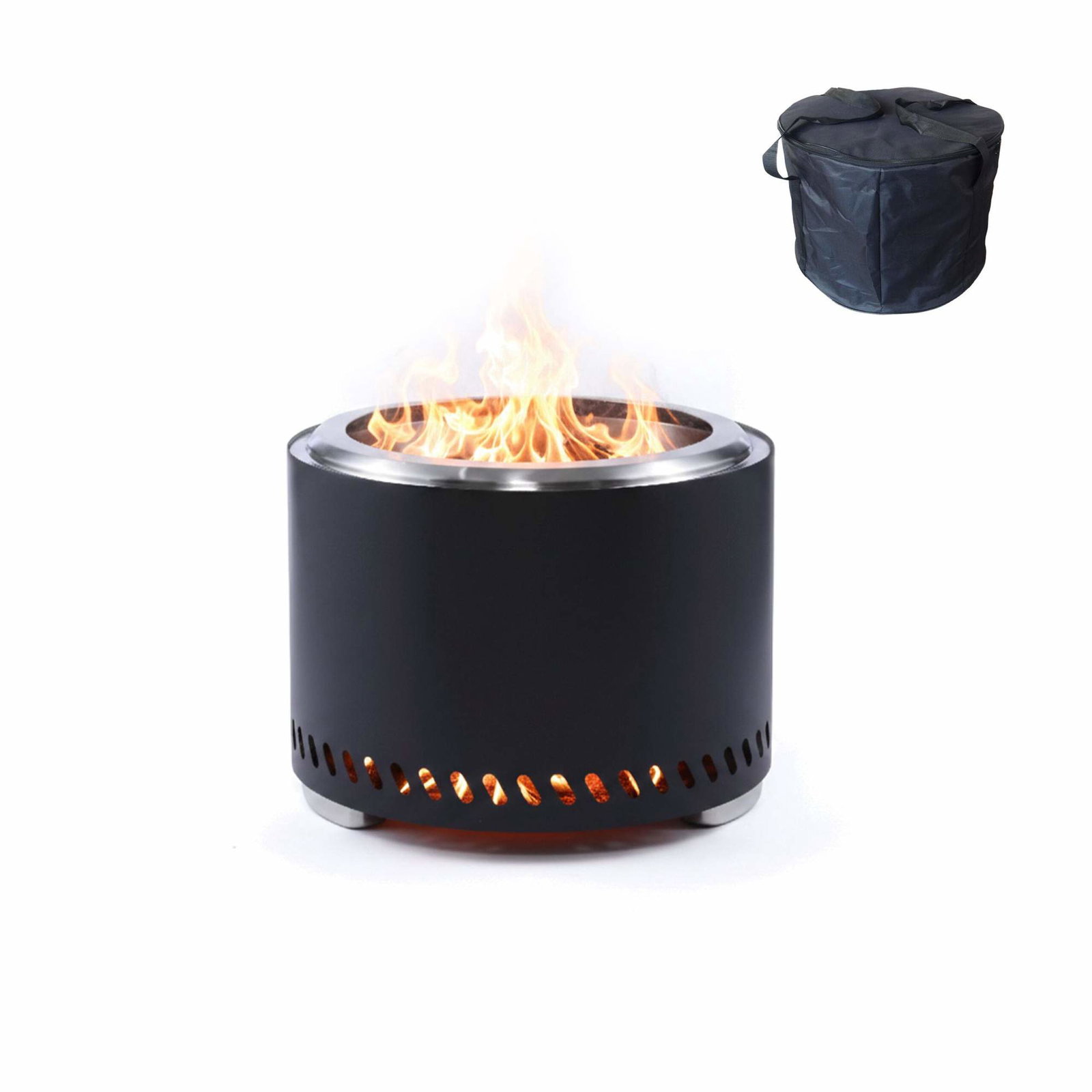 Røgfri bålplads – Rustfrit stål, 49,5 cm