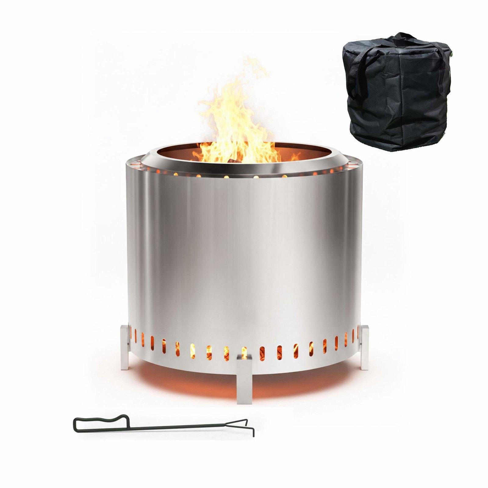 Røgfri bålplads i rustfrit stål – 49 cm