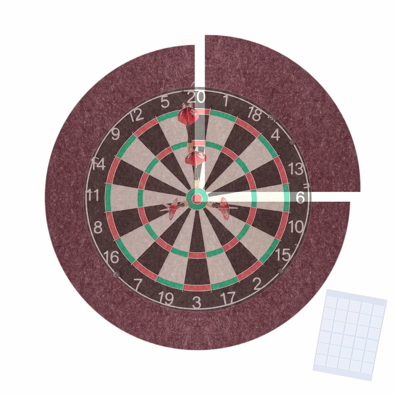 Filtramme til dartskive, 4-delt – Stille, vægbeskyttelse