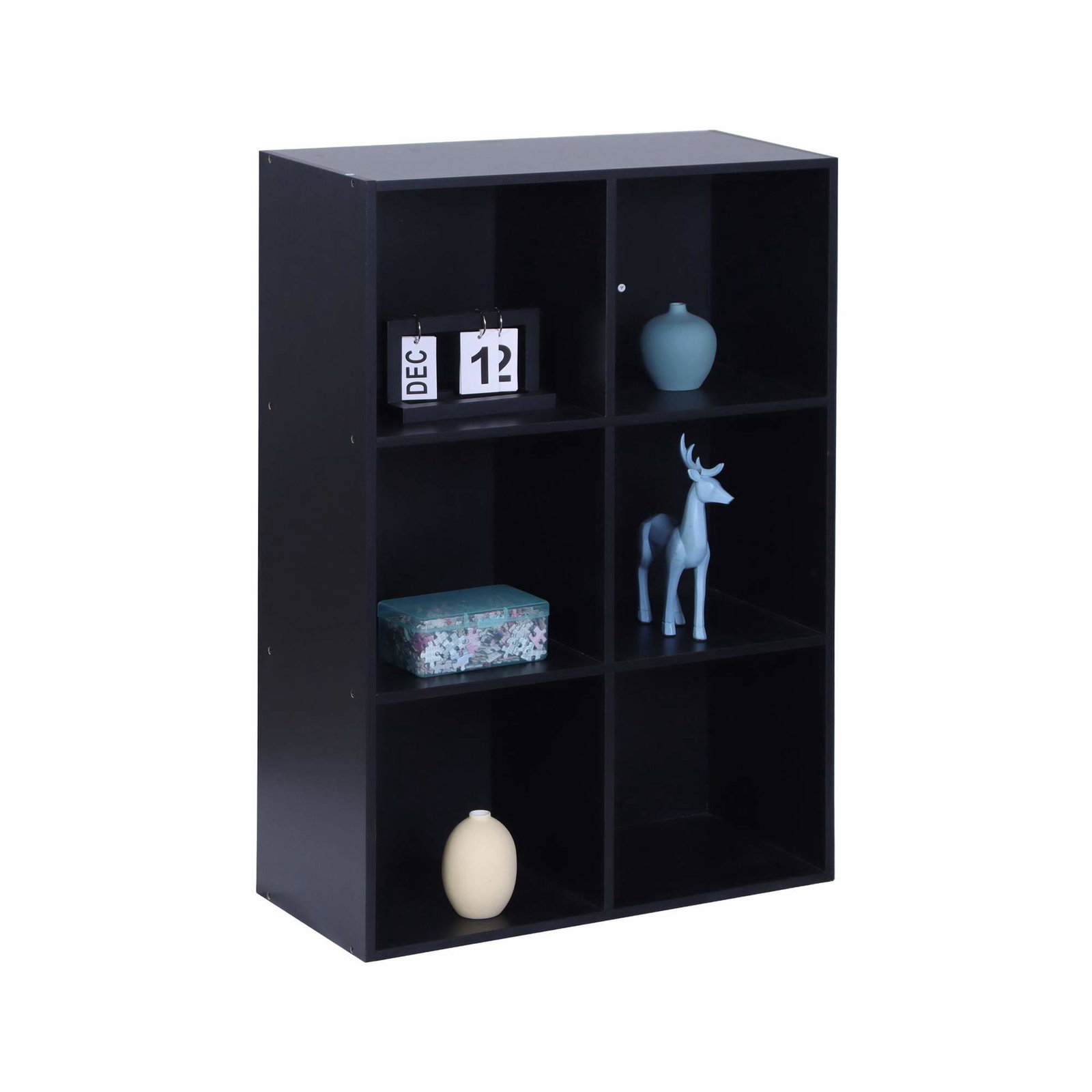 Kubeformet bogreol med sikre, skridsikre fødder