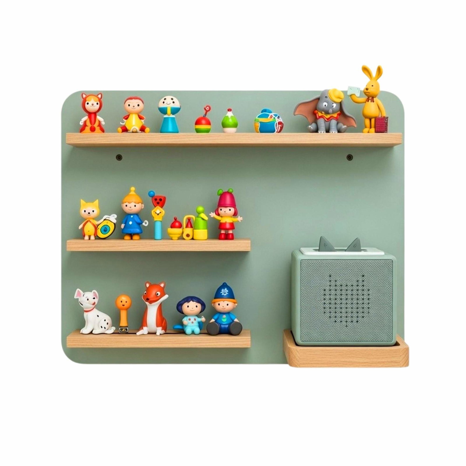 Toniebox væghylde – Plads til 27 figurer, magnetstrimler