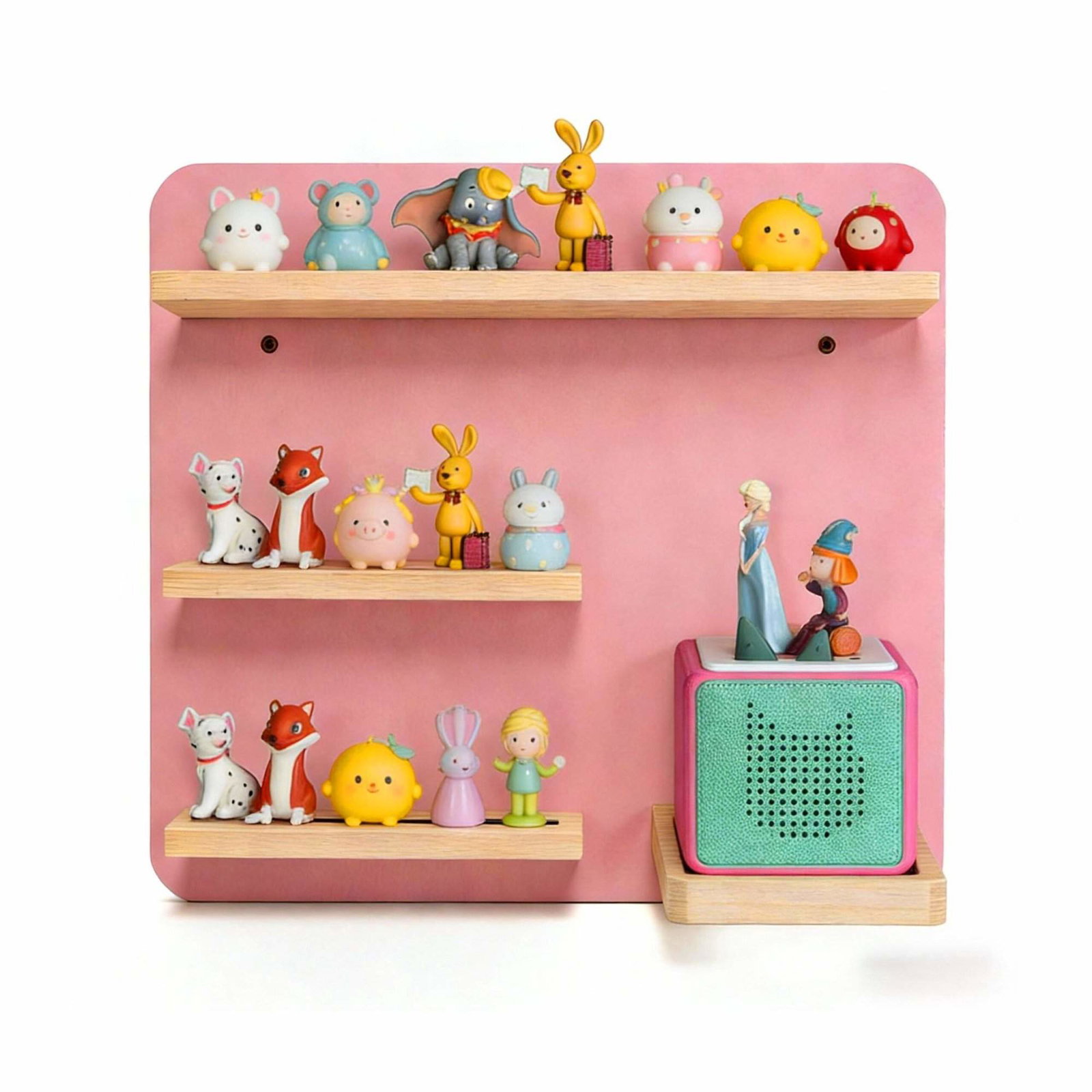 Toniebox hylde med magnetisk opbevaring til 27 figurer