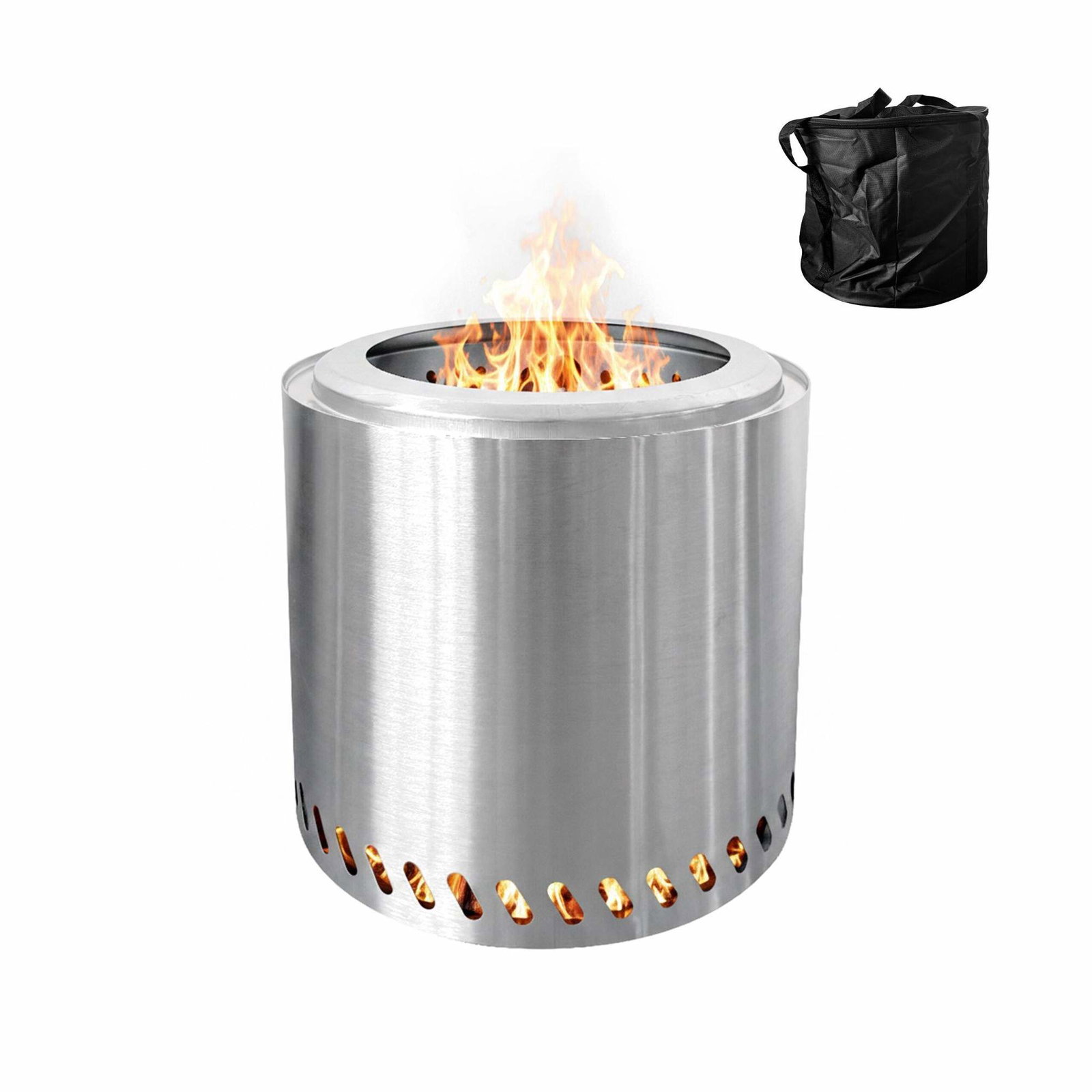 Røgfri bålskål i rustfrit stål – 38 cm