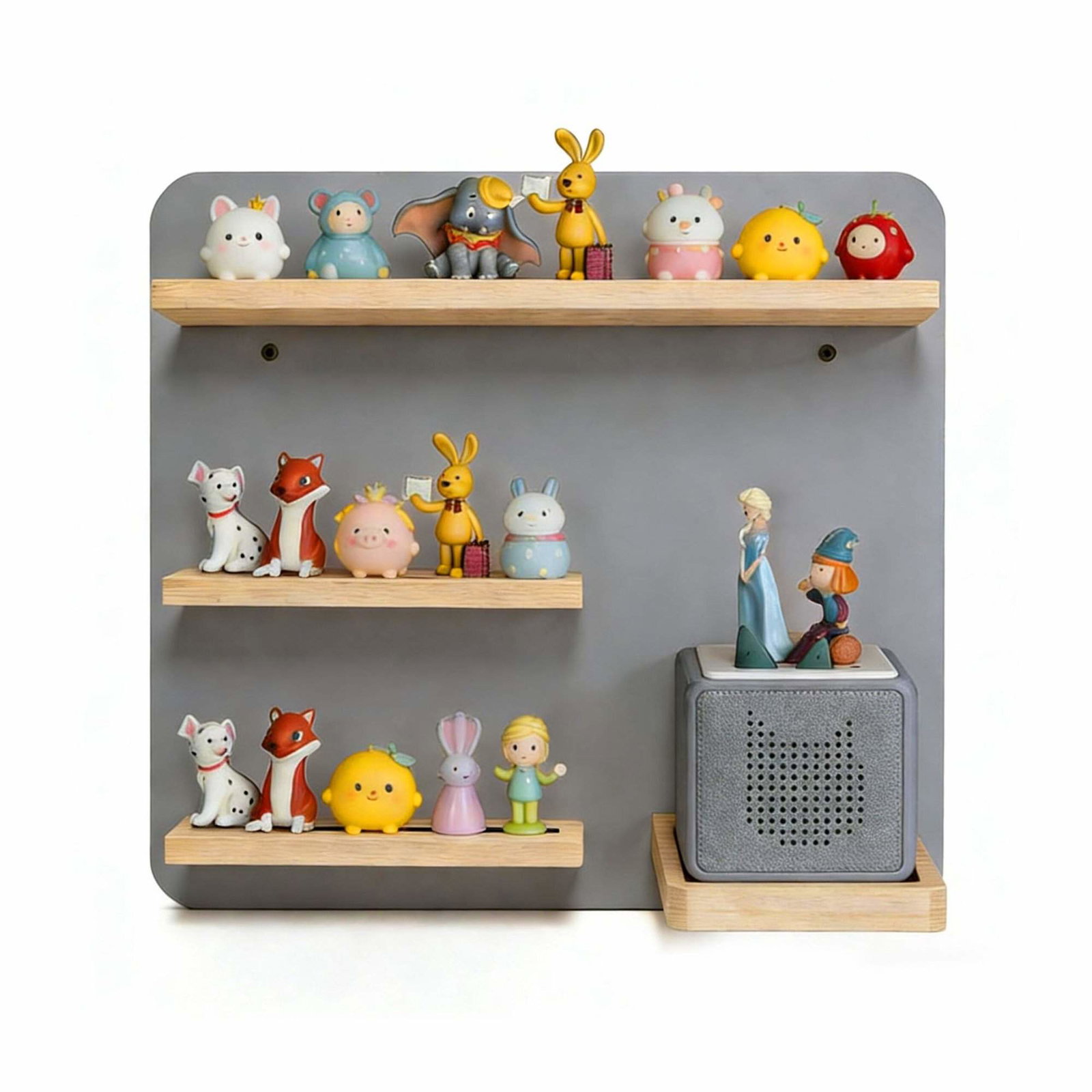 Toniebox væghylde – Plads til 27 figurer, magnetstrimler