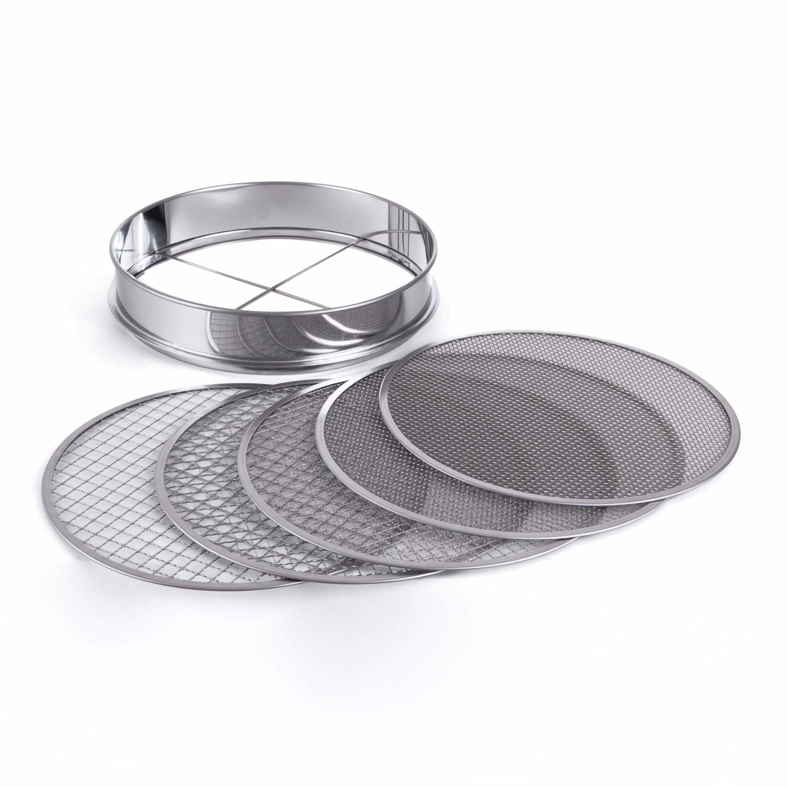 Trädgårdssikt 5-i-1-set, rostfritt stål, Ø 30 cm | Hem & Hobby | Pryloteket