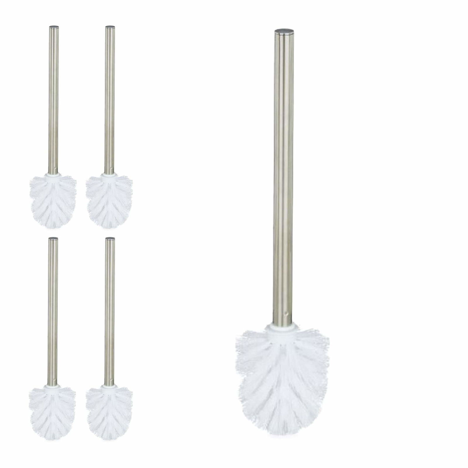 Toiletbørstesæt, 5-pak – Rustfrit stålhåndtag