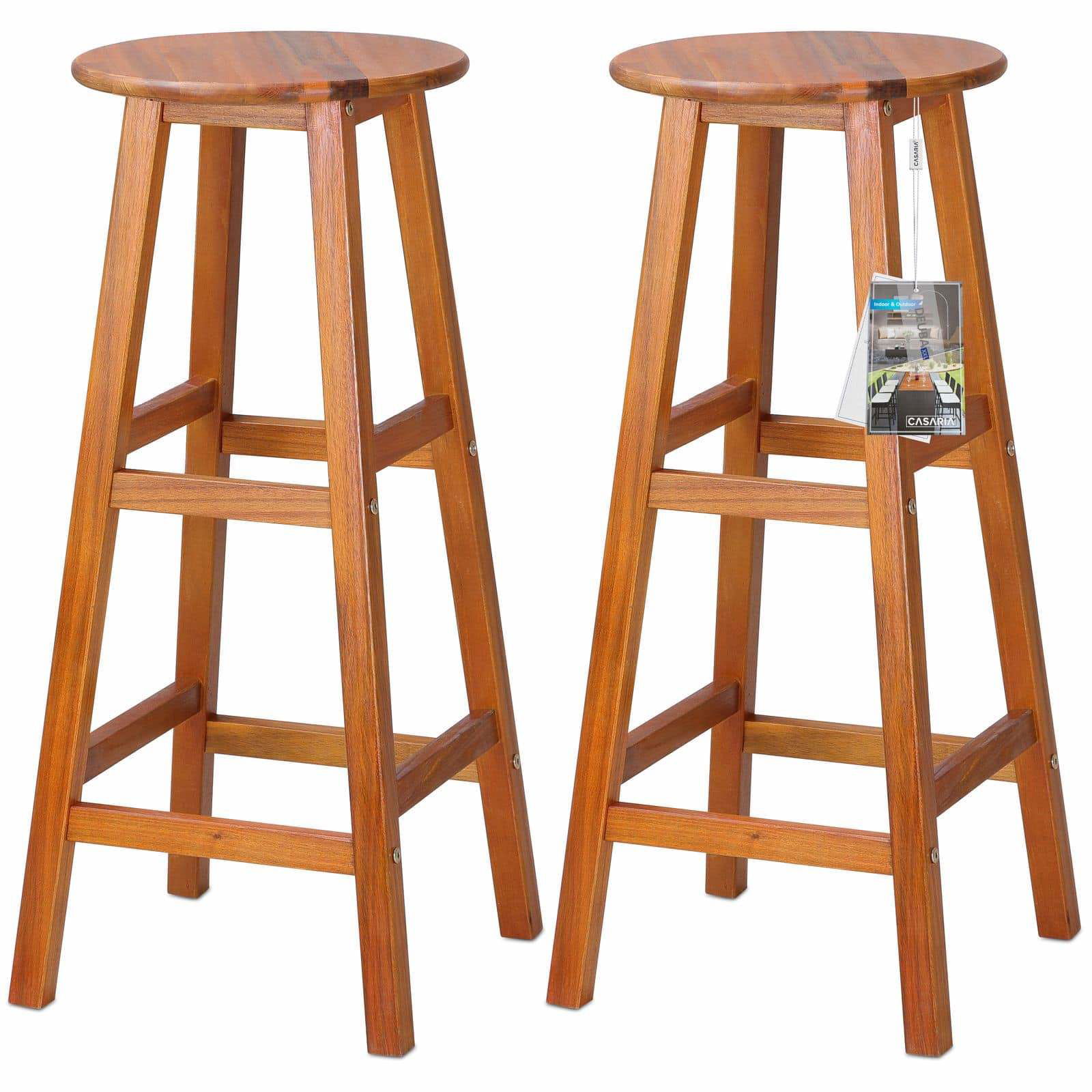 Barstolar i akaciaträ, set om 2 – Ergonomiska och robusta | Hem & Hobby | Pryloteket