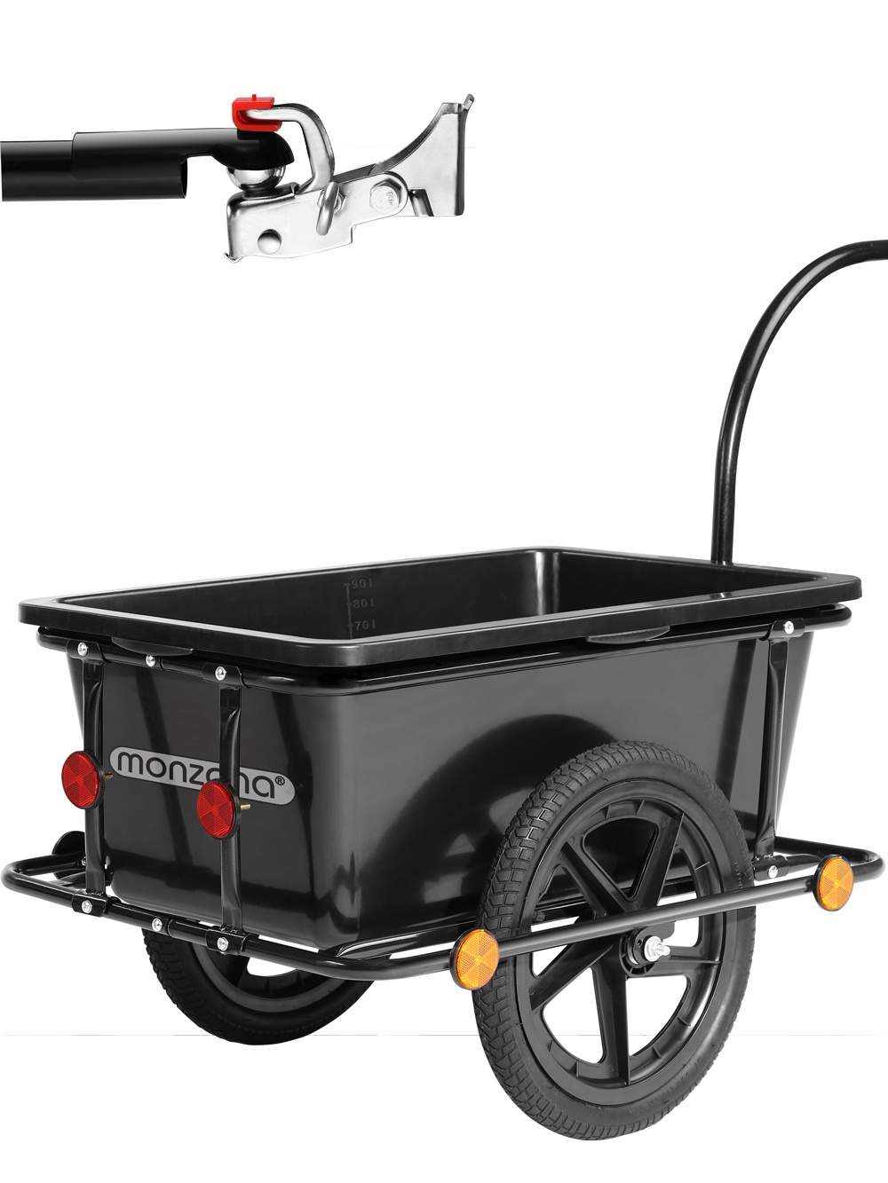 Cykeltrailer – 90 l, 80 kg kapacitet, sort