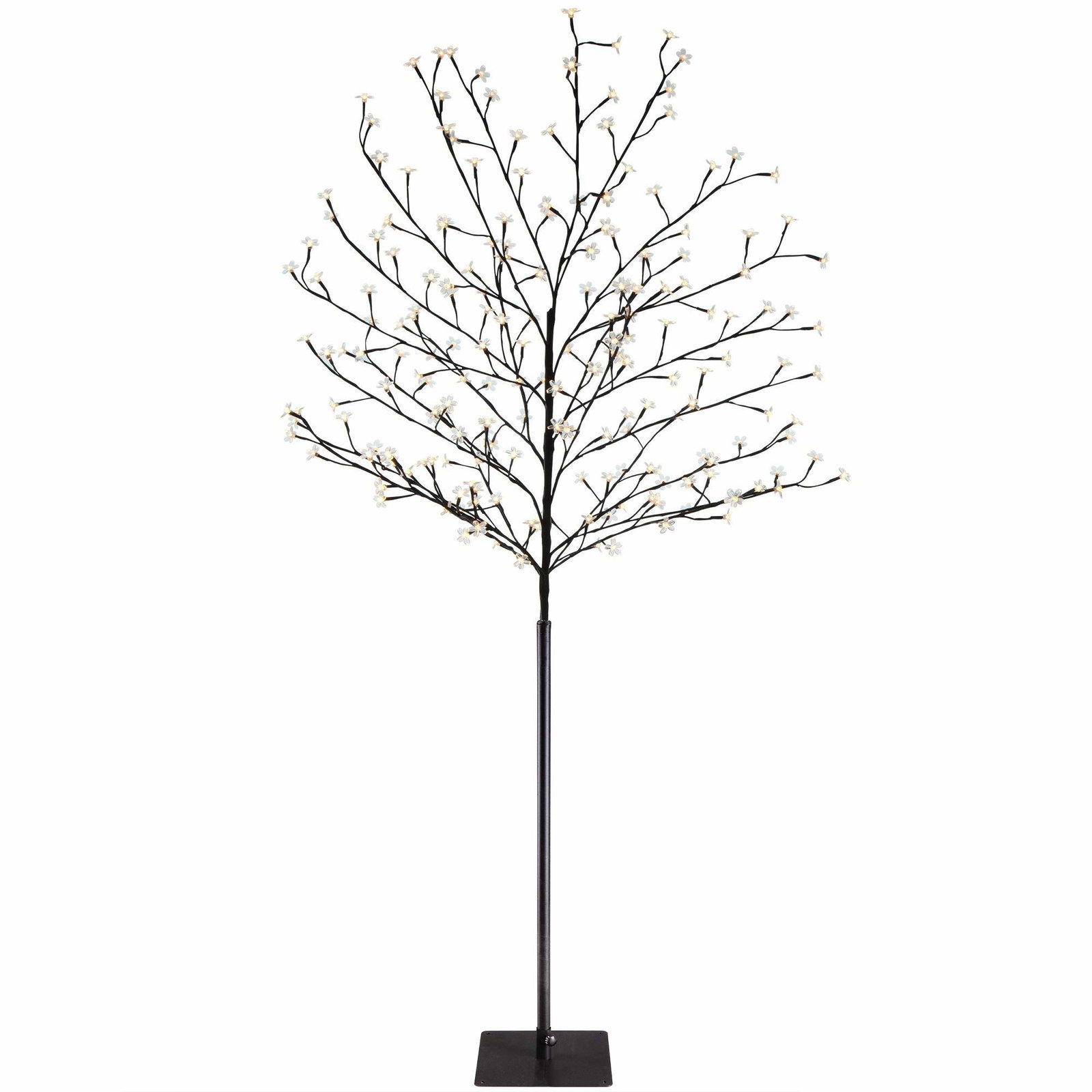 Kirsebærblomsttrælampe, 220 cm, varme hvide LED'er, fjernbetjening
