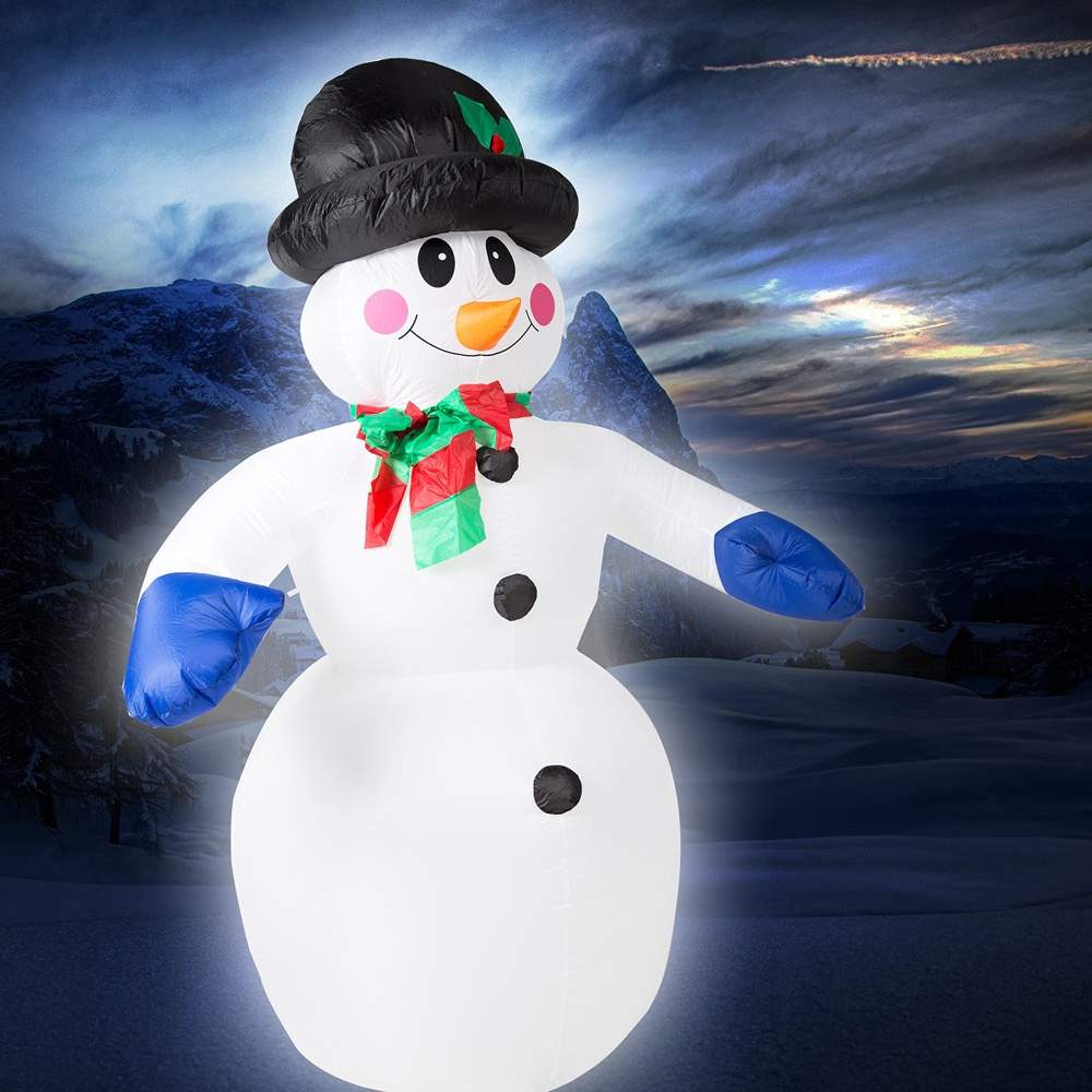 Oppustelig snemand med 20 LED'er – Indendørs/udendørs dekoration
