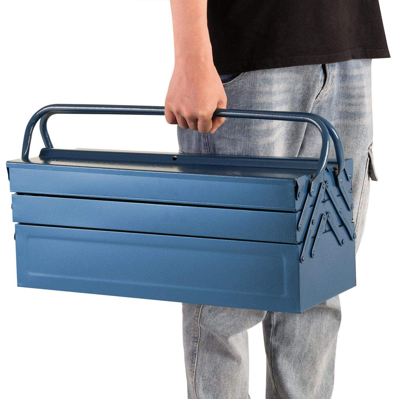 Verktygslåda i stål, blå, 53x20x20 cm – Låsbar och hållbar | Hem & Hobby | Pryloteket