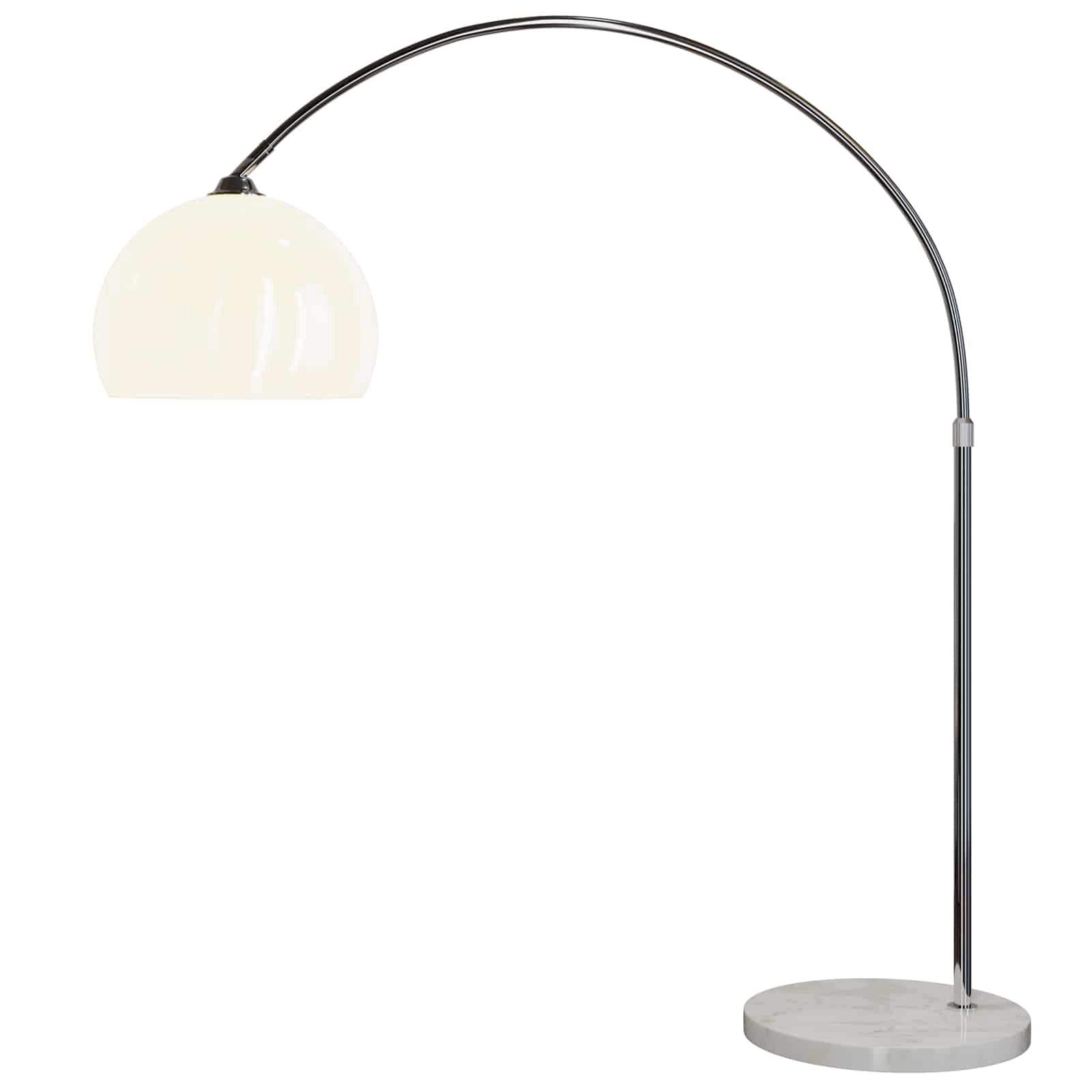 Højdejusterbar buegulvlampe med marmorbase