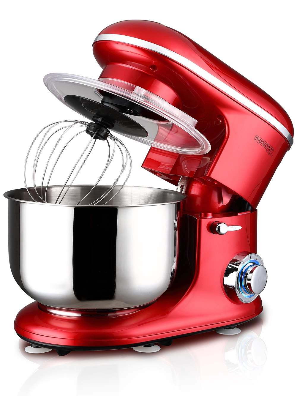 Rød standmixer 1200W, 6L skål, LED-lys