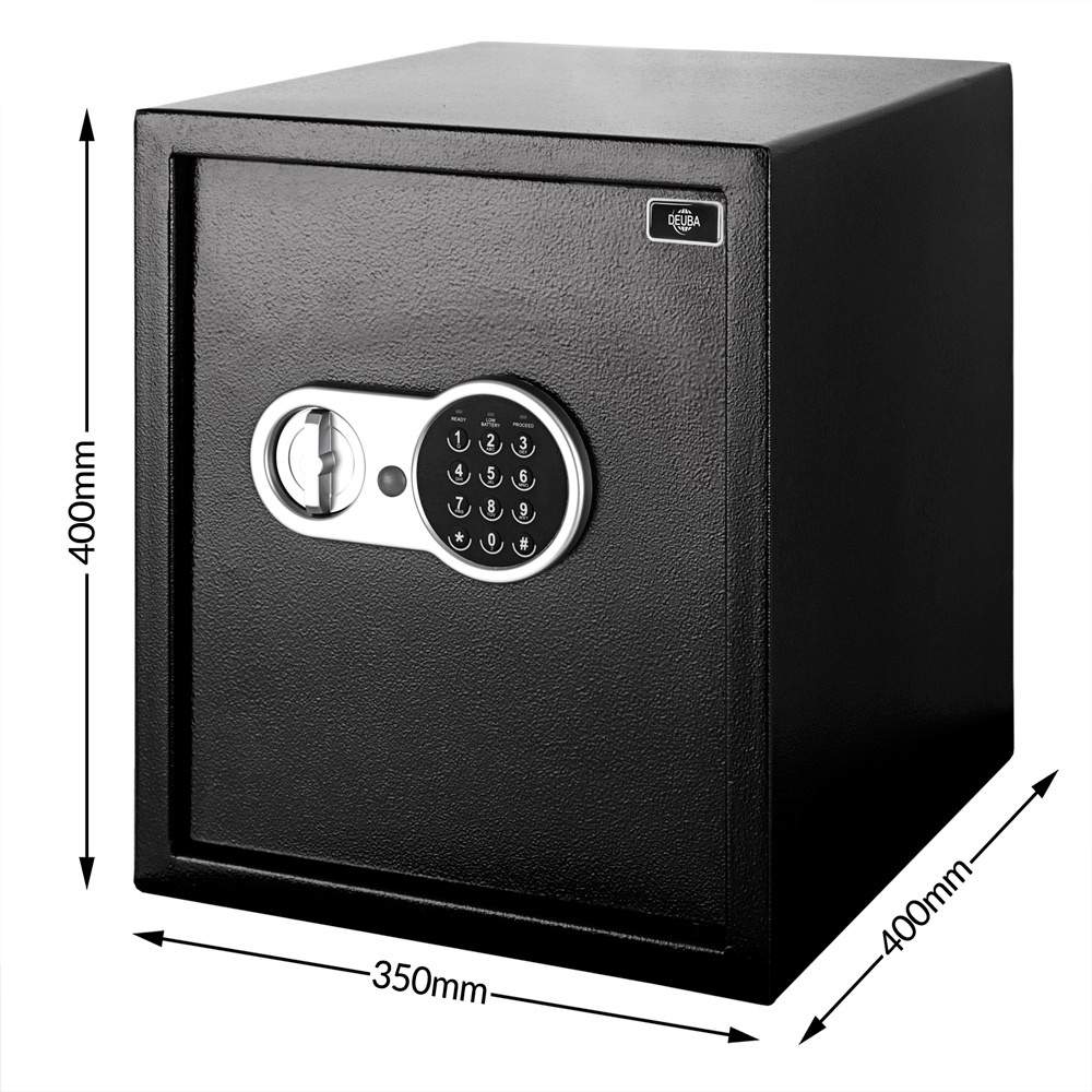 Digitalt pengeskab med LED-display – sort, 35x40x40cm
