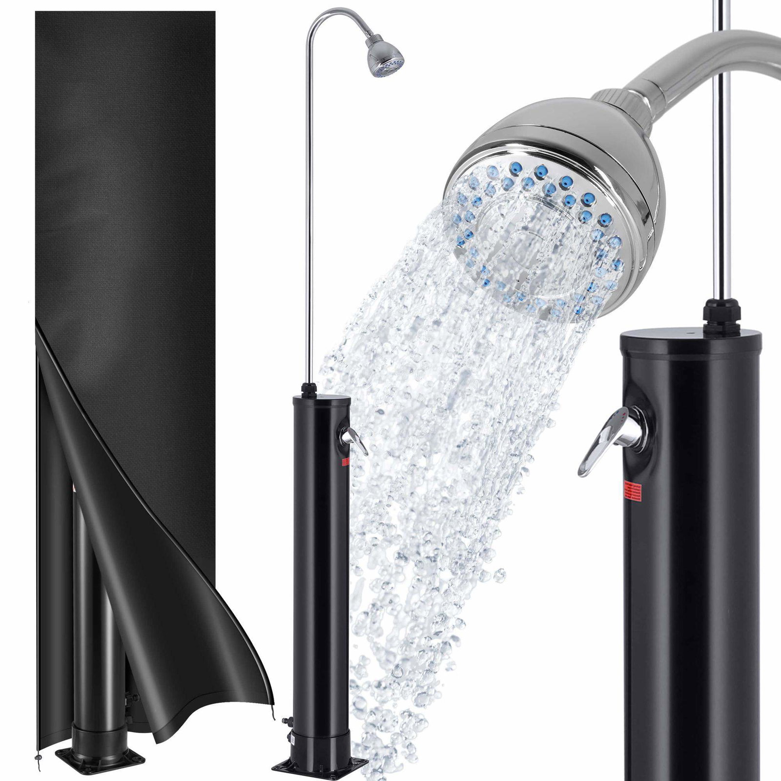 Solcelledrevet udendørsbruser, 18L tank, justerbar temperatur