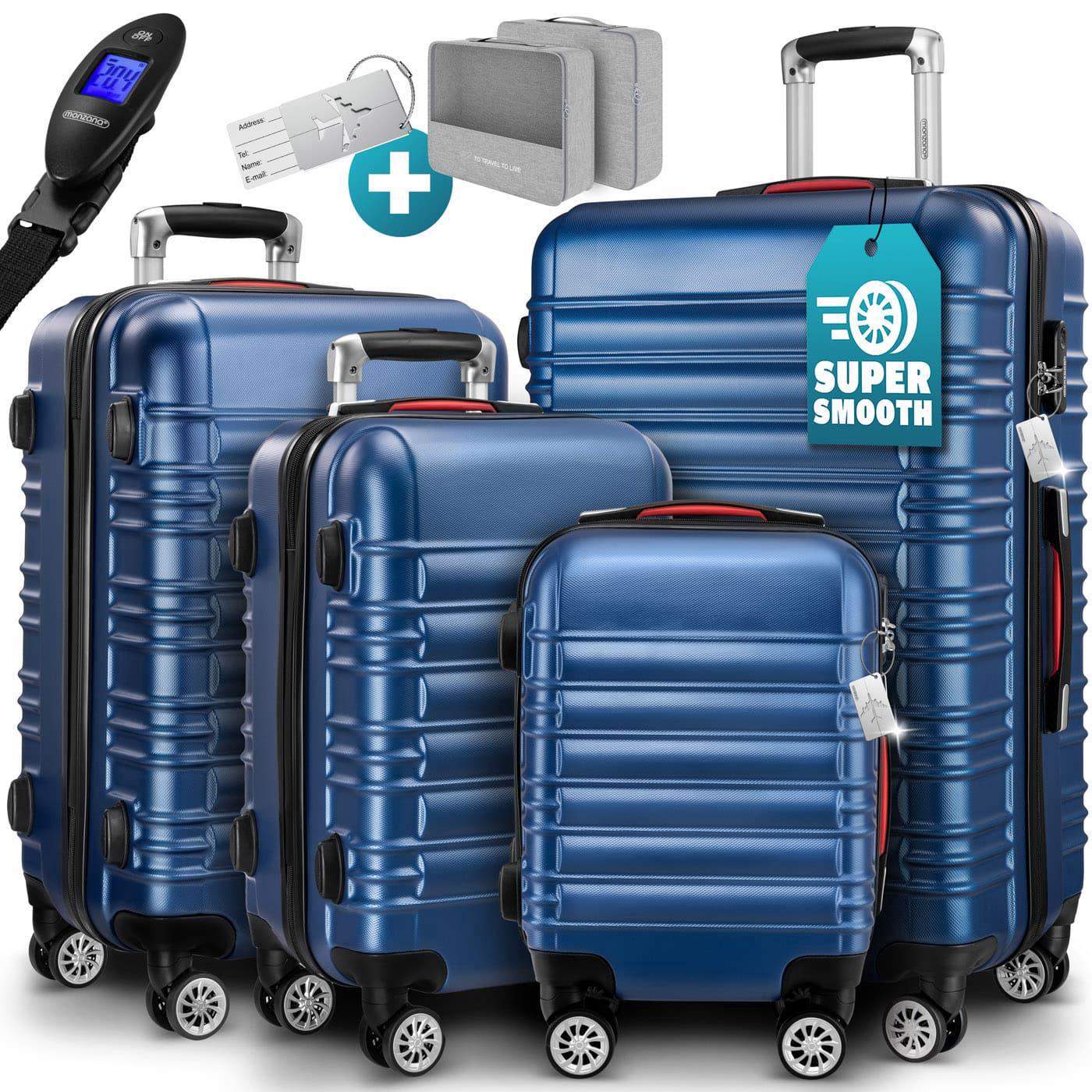 4-delat blått ABS-bagageset – hållbart, lätt och säkert | Hem & Hobby | Pryloteket